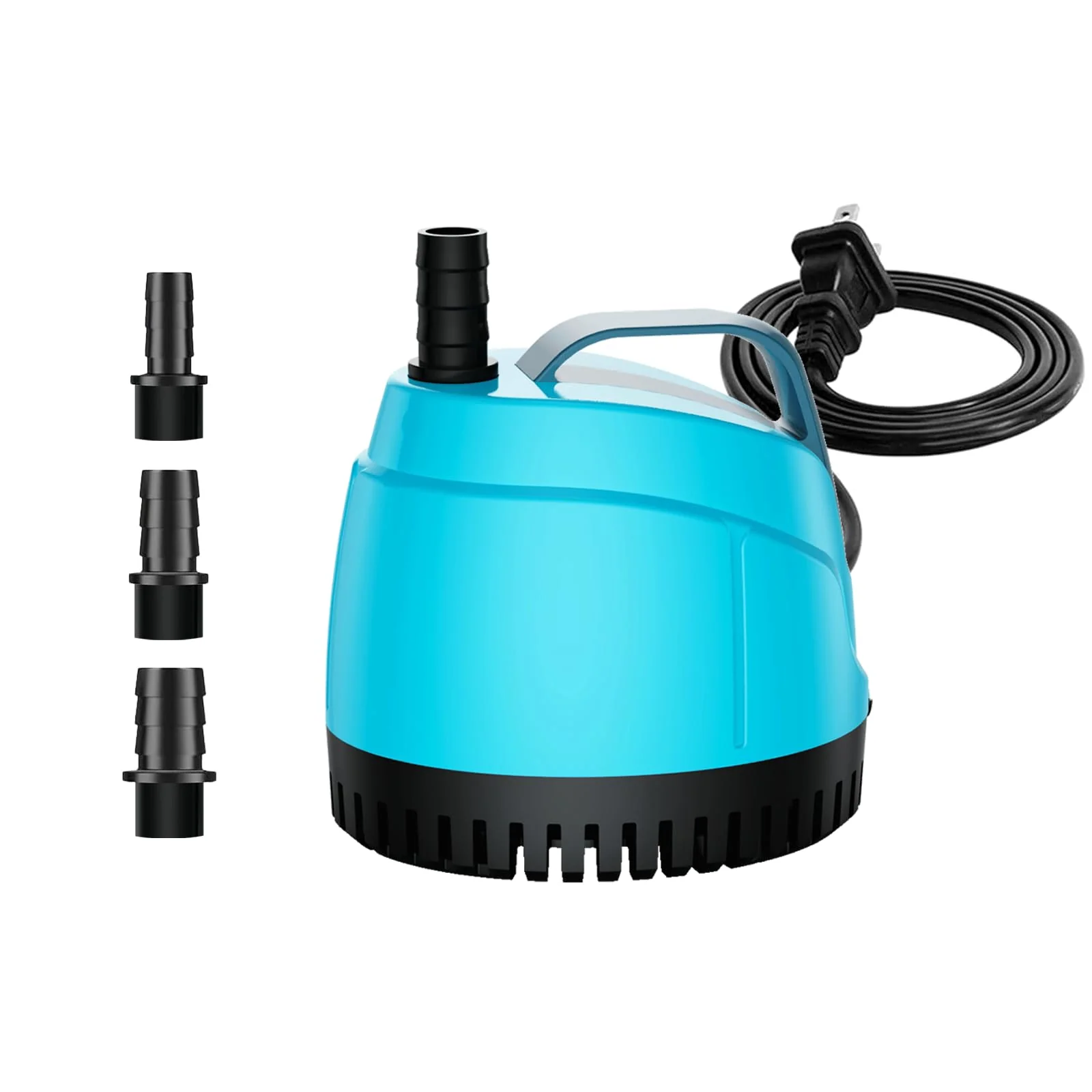 Minimalist WUCIOOO 450GPH Ultra Quiet Bottom-Suction Submersible Pump – 1700L H 25W 3 Nozzles 6.5ft Head Aquariums Fountains Hydroponics Original Design