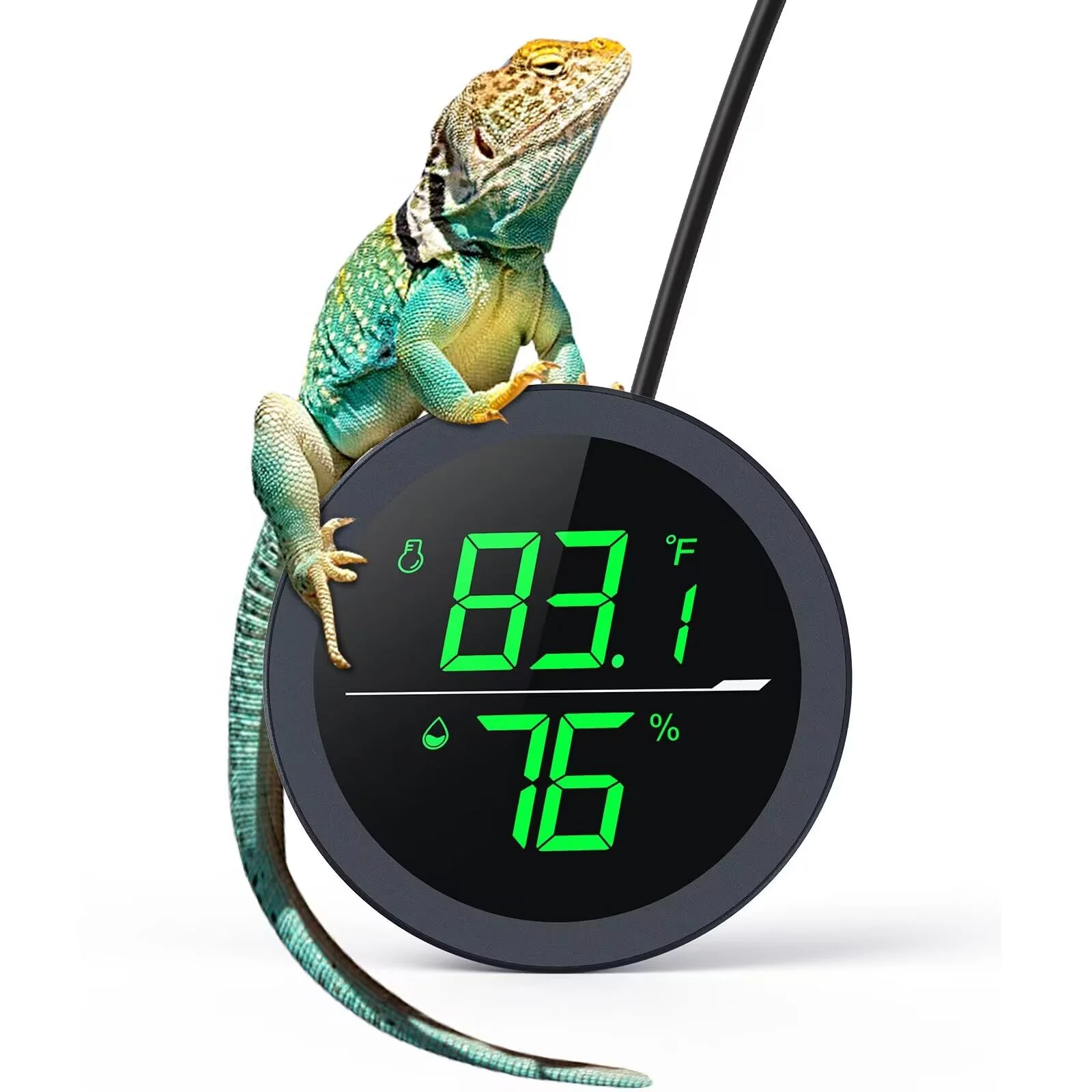 Specialty PAIZOO LED Digital Reptile Thermometer Hygrometer for Snake Tanks USB-Powered Black High-Quality