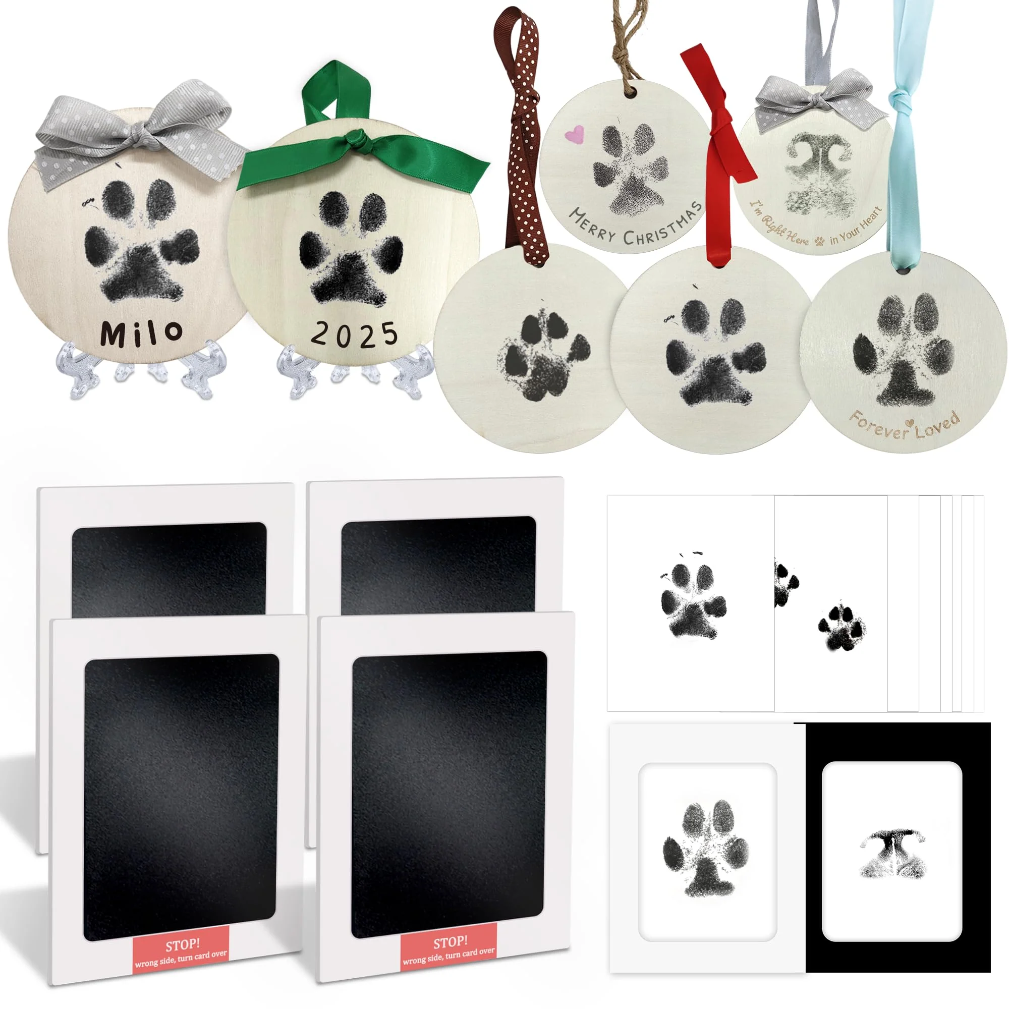 Original Design Skittypurr Inkless Pet Paw Print Kit – 4 Pack Clean Touch Mess- Paw Nose Prints for Dogs Cats Efficient