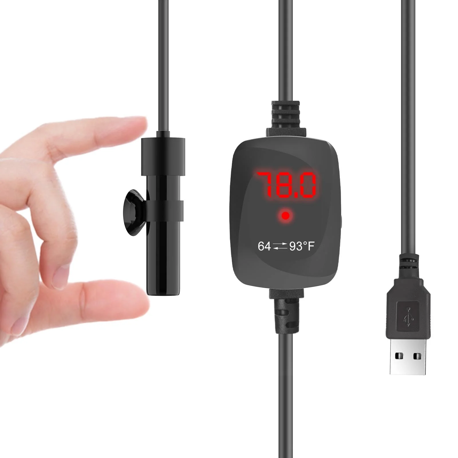 Trusted VCRAZE Mini Aquarium Heater 5V USB 10W Digital Display 1°F Precision for 0-1 Gallon Tanks Premium Material