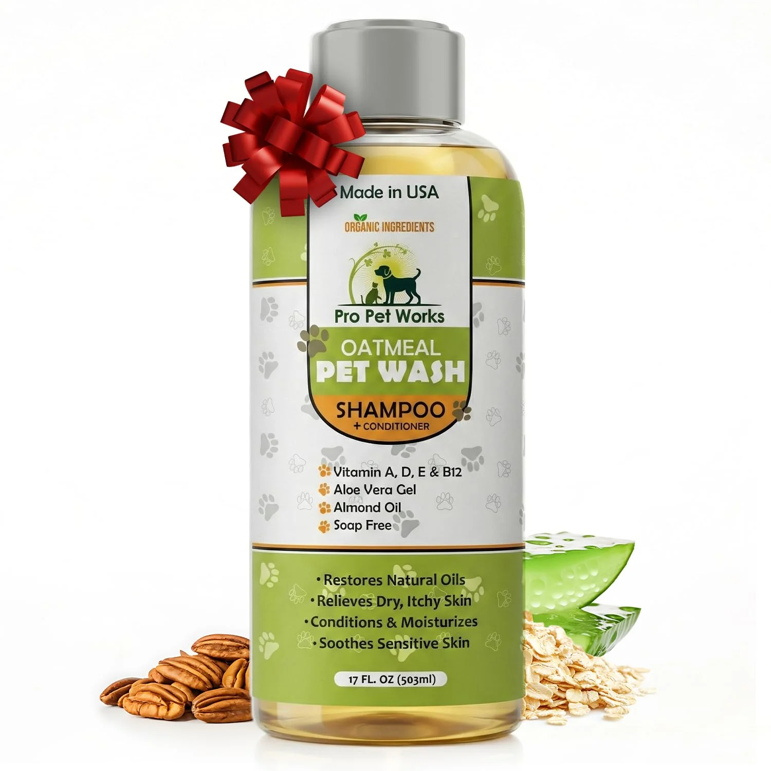 Versatile Pro Pet Works Oatmeal 5-in-1 Dog Shampoo Conditioner 17oz USA Advanced