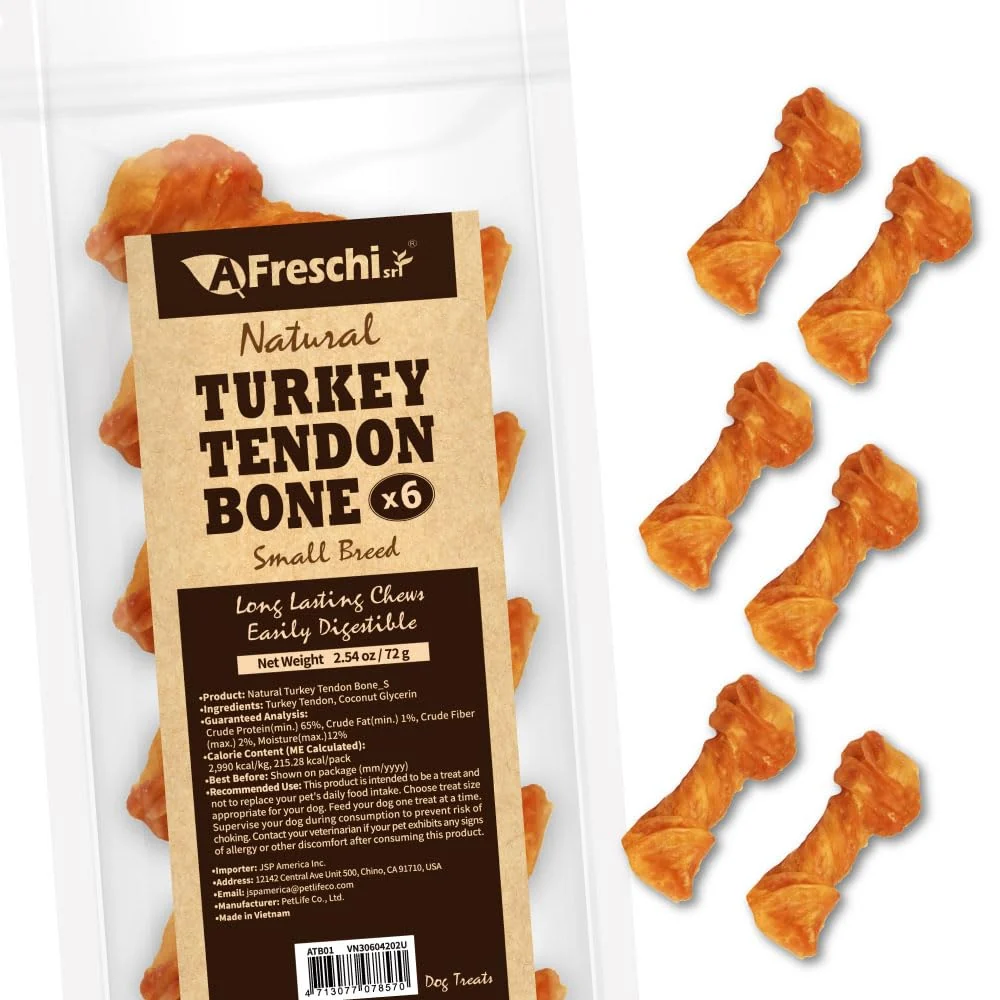 Authentic A Freschi srl Turkey Tendons for Dogs – USA-Sourced Rawhide- Chews Genuine