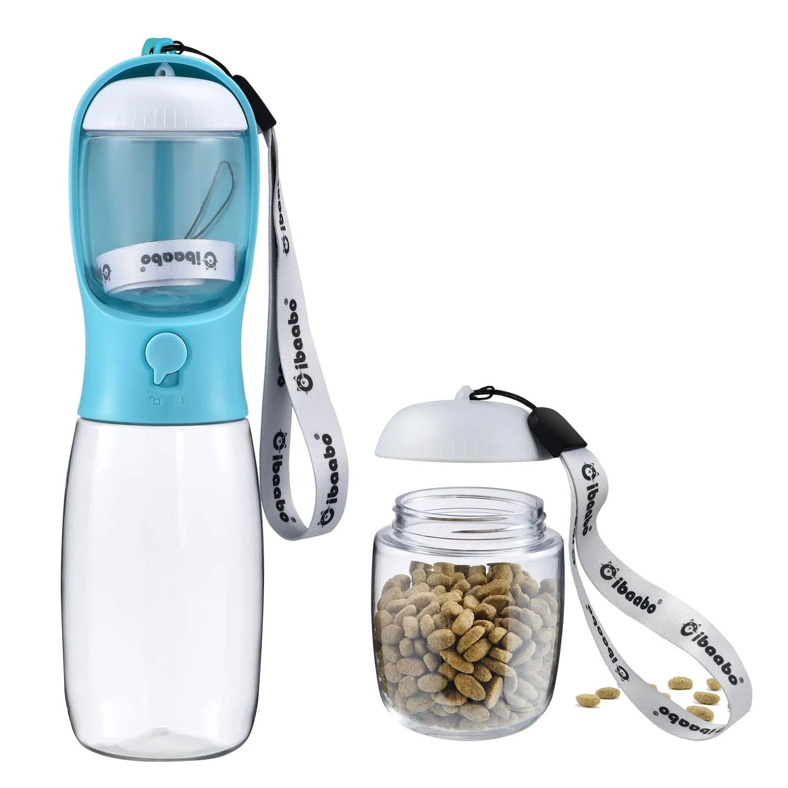 Proven Cibaabo Dog Water Bottle with Food Container – Portable Pet Dispenser for Walks Travel Classic