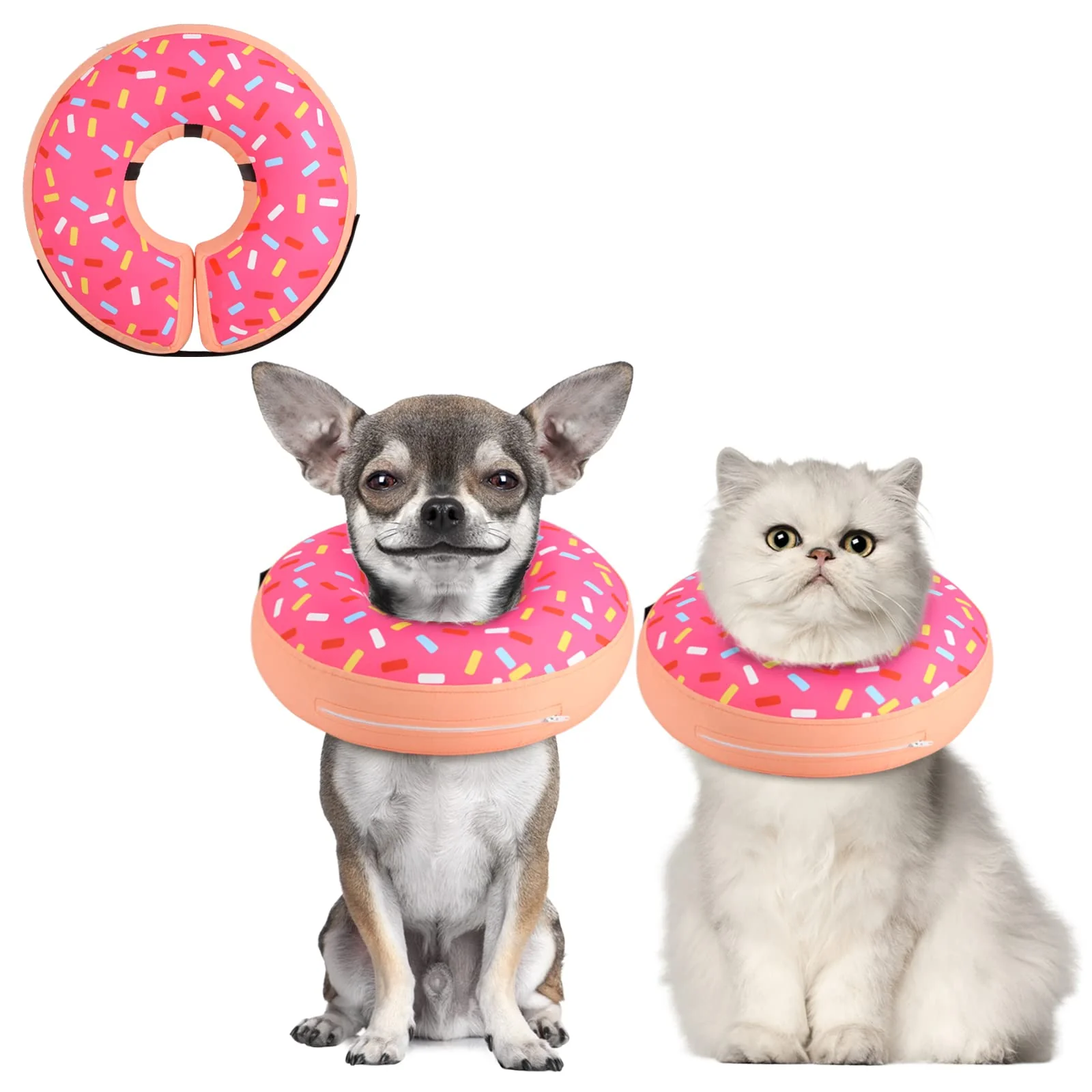 Original Design Supet Inflatable Dog Cone Collar for Small Dogs Puppies Cats – Soft Donut Shield Casual