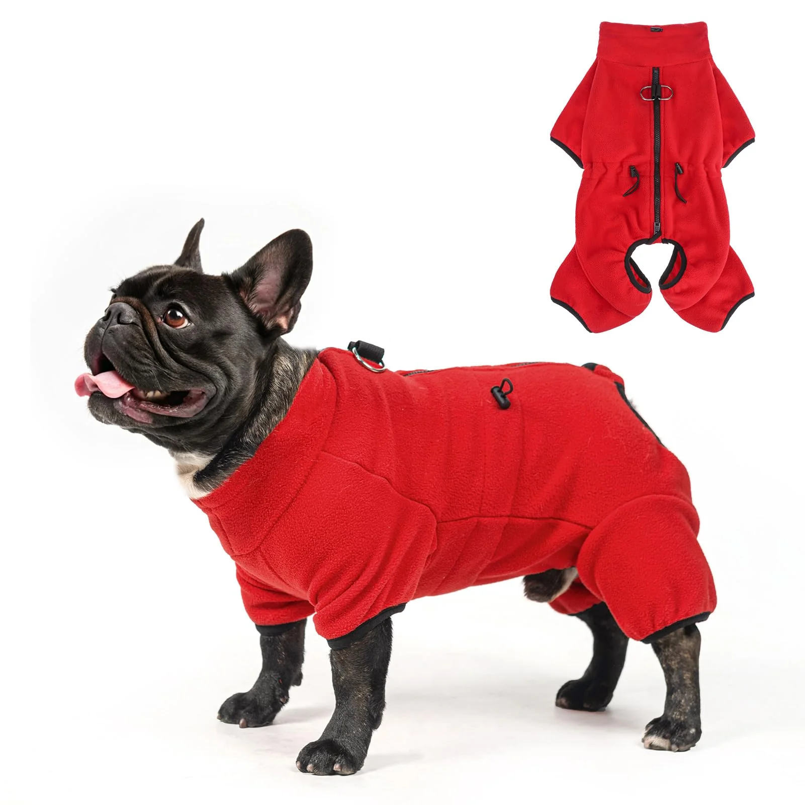 Smart SCENE Fleece Dog Coat with Built-In Harness — Warm Winter Pajama Jacket for Dogs Certified