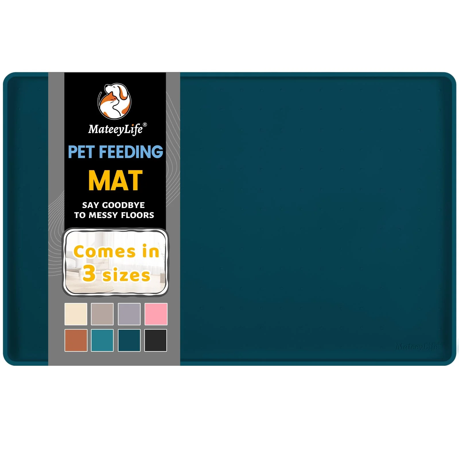 Professional MateeyLife Silicone Cat Dog Food Mat – Waterproof Anti-Slip Spill-Guard with Lip Safe