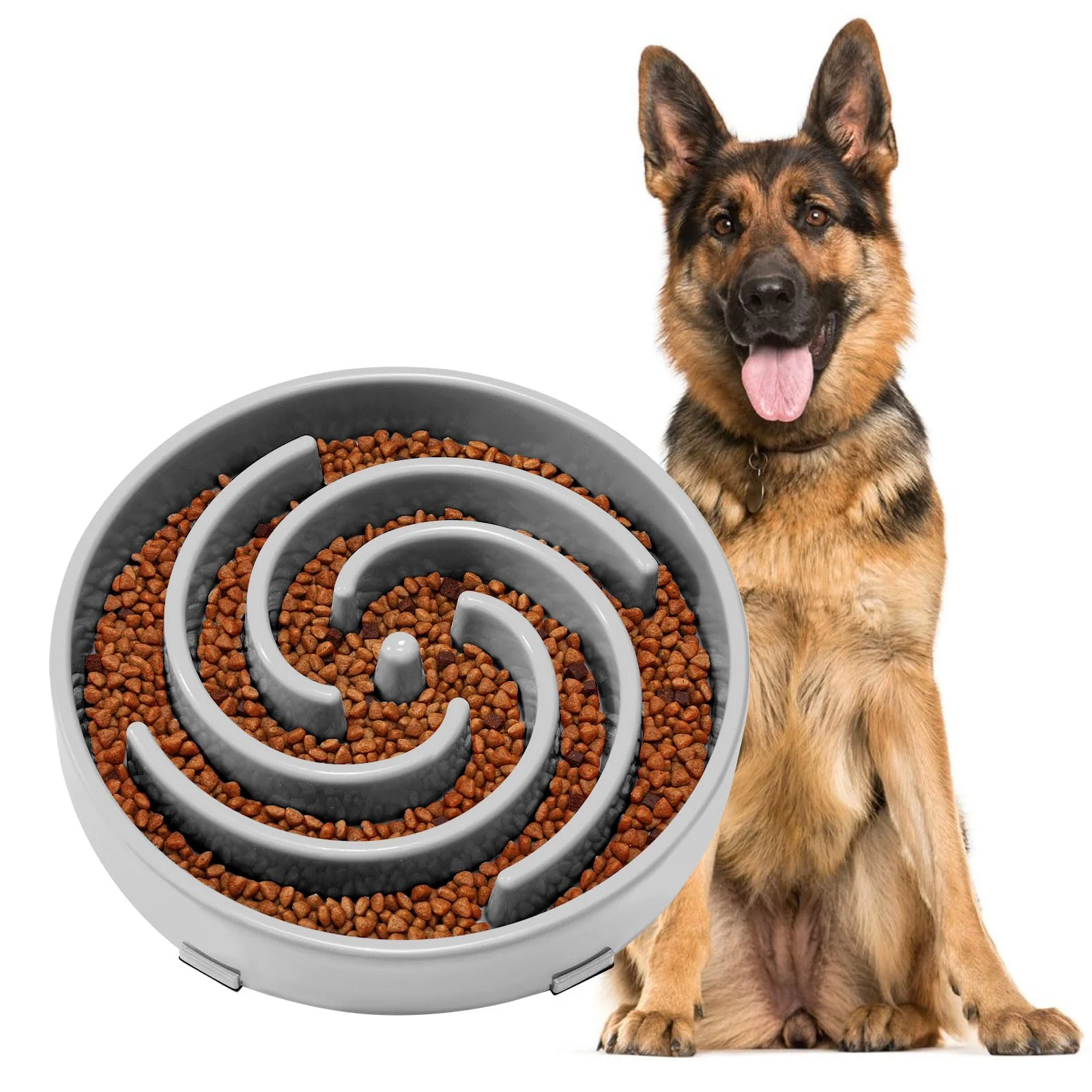 Smooth JASGOOD Slow Feeder Dog Bowl – Anti-Gulping Spiral Maze for Large Medium Dogs Enhanced