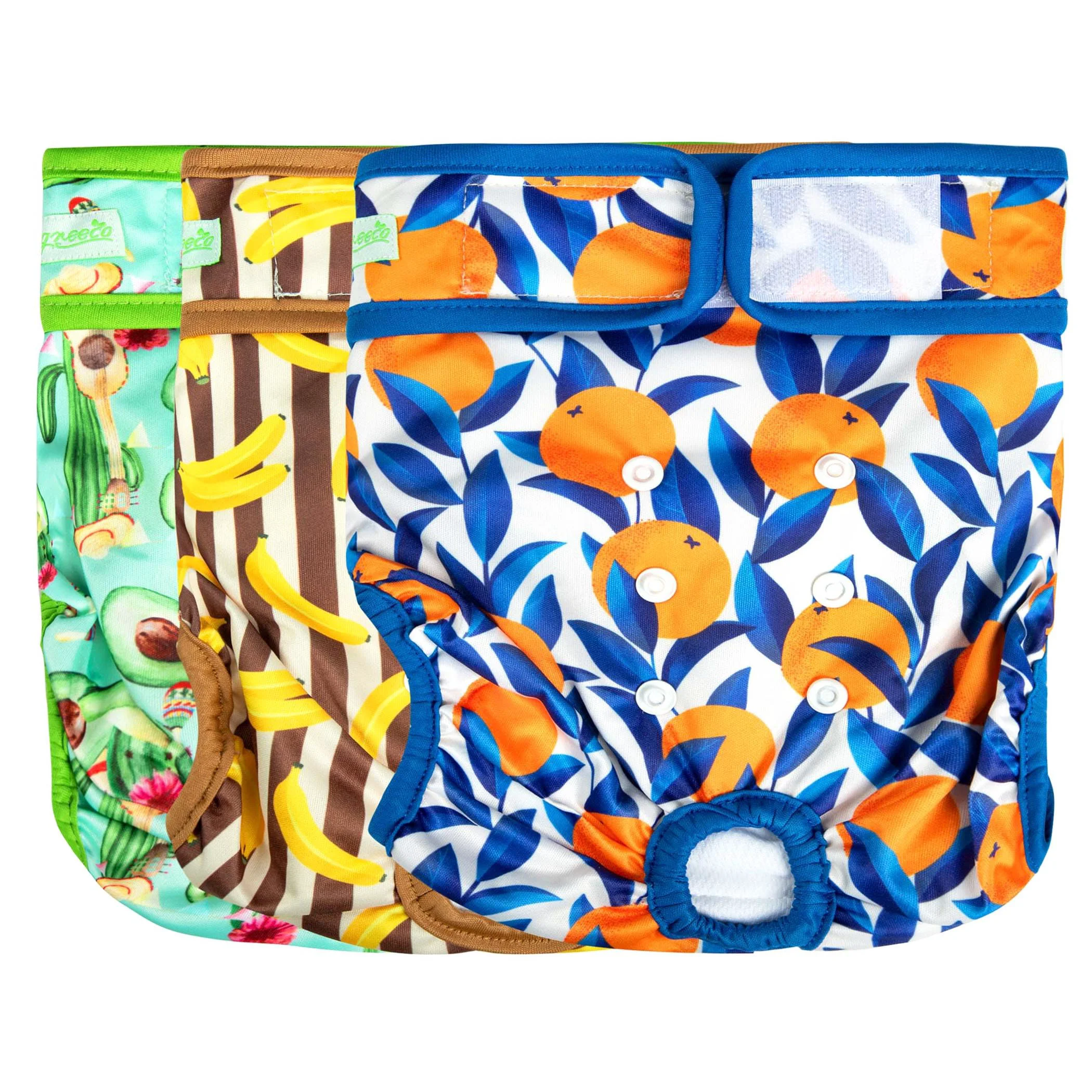 Recyclable Wegreeco Washable Reusable Premium Dog Diapers — Pack of 3 for Small Dogs Natural