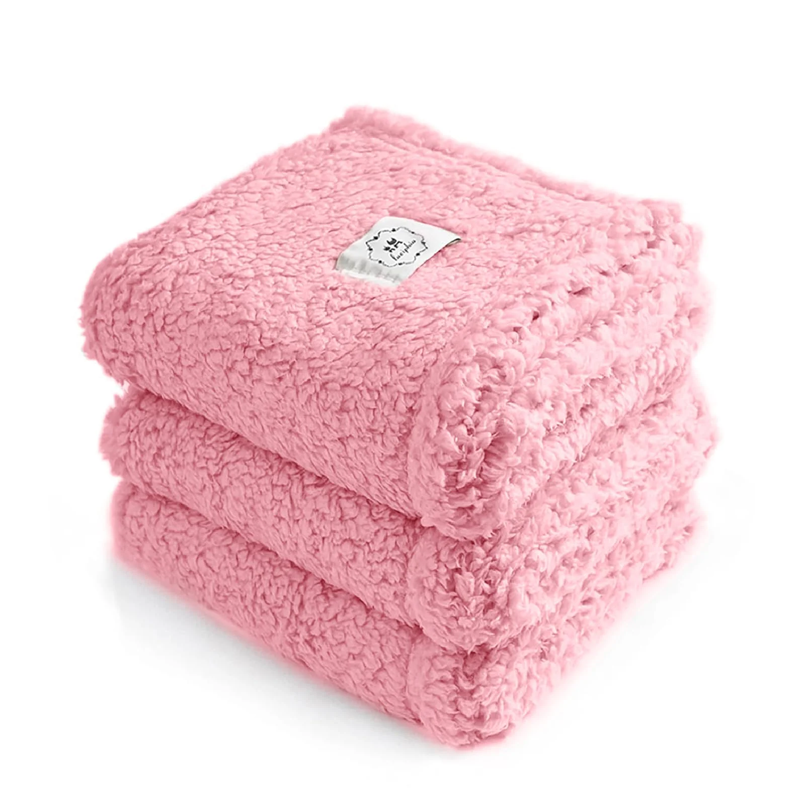 Exceptional Luciphia 1 Pack 3 Calming Dog Blanket – Soft Pink Premium Fleece Sherpa Small 23×16 Solid