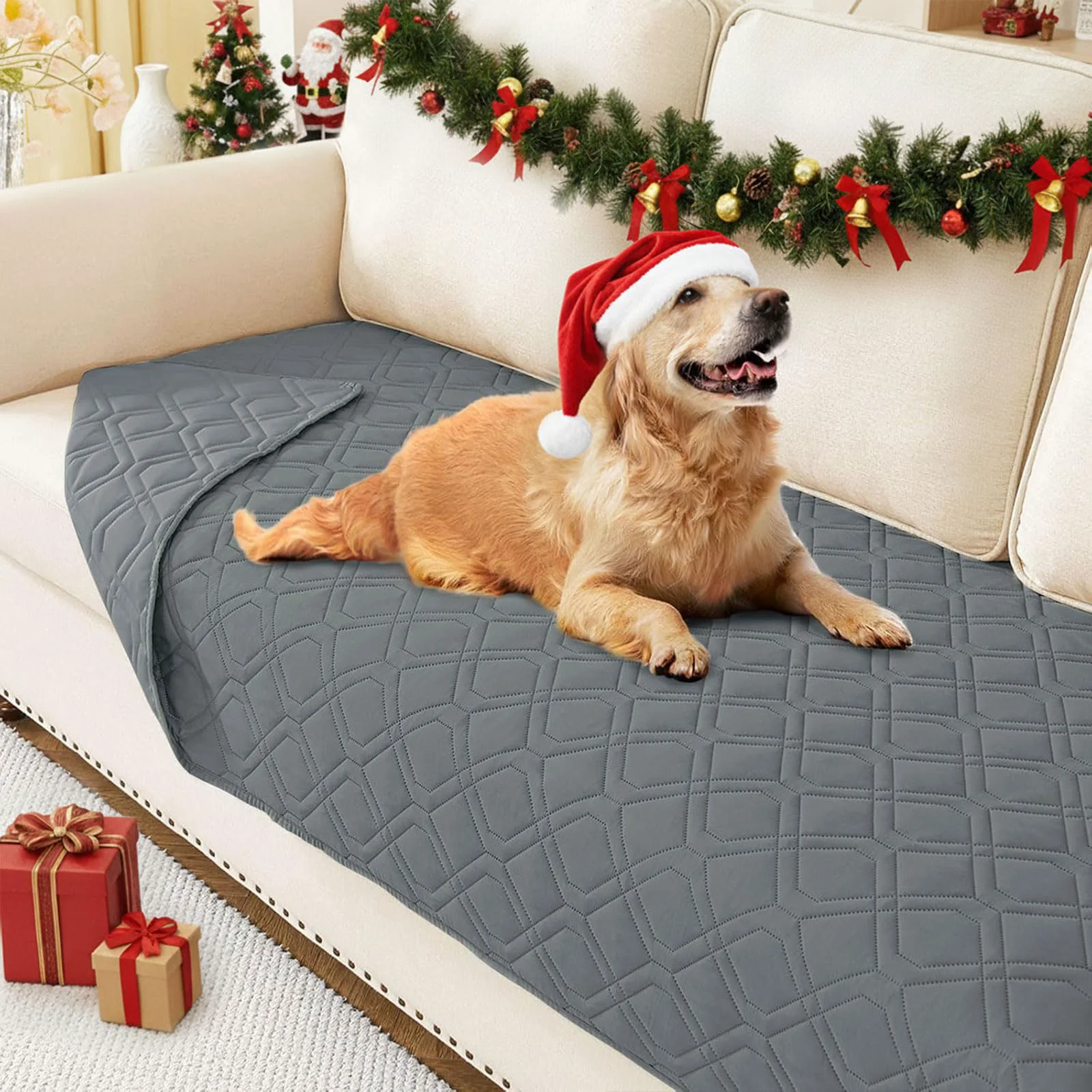Smooth hyha Waterproof Dog Bed Blanket – Dual Waterproof Reversible Couch Cover 30×70 Dark Grey Secure