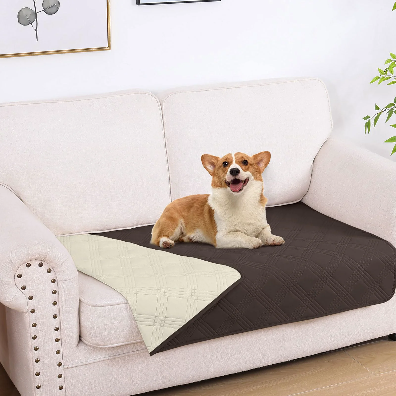 Fine hyha Waterproof Dog Blanket – Reversible 30×53 Sofa Cover for Dogs Cats Washable Durable Pet Protector Professional