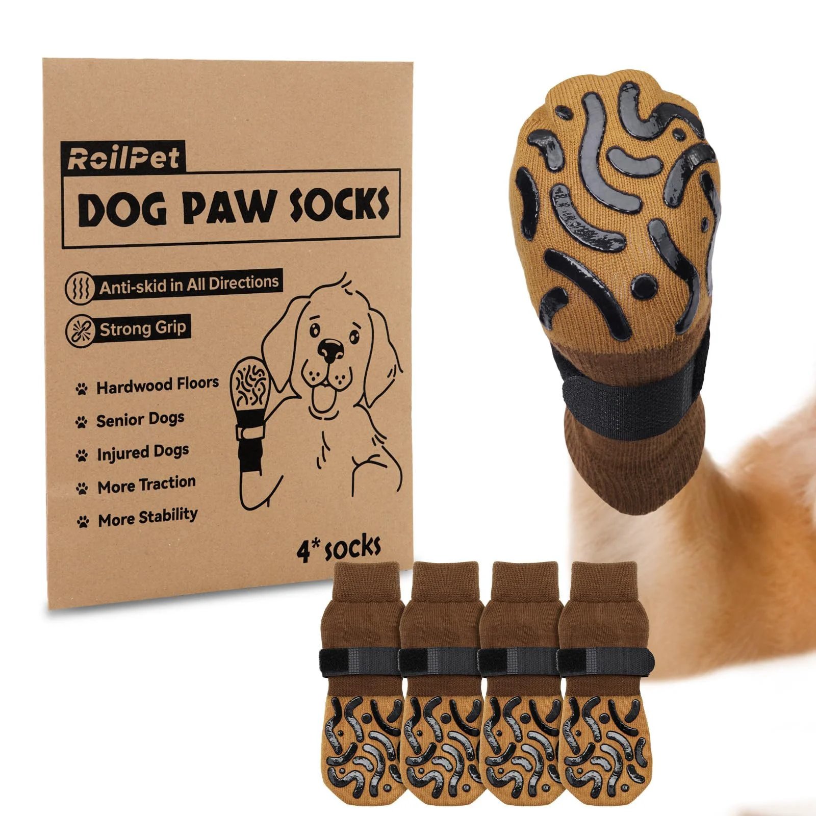 Detailed Roilpet Double Sides Non-Slip Dog Socks XS – Secure Paw Traction Premium