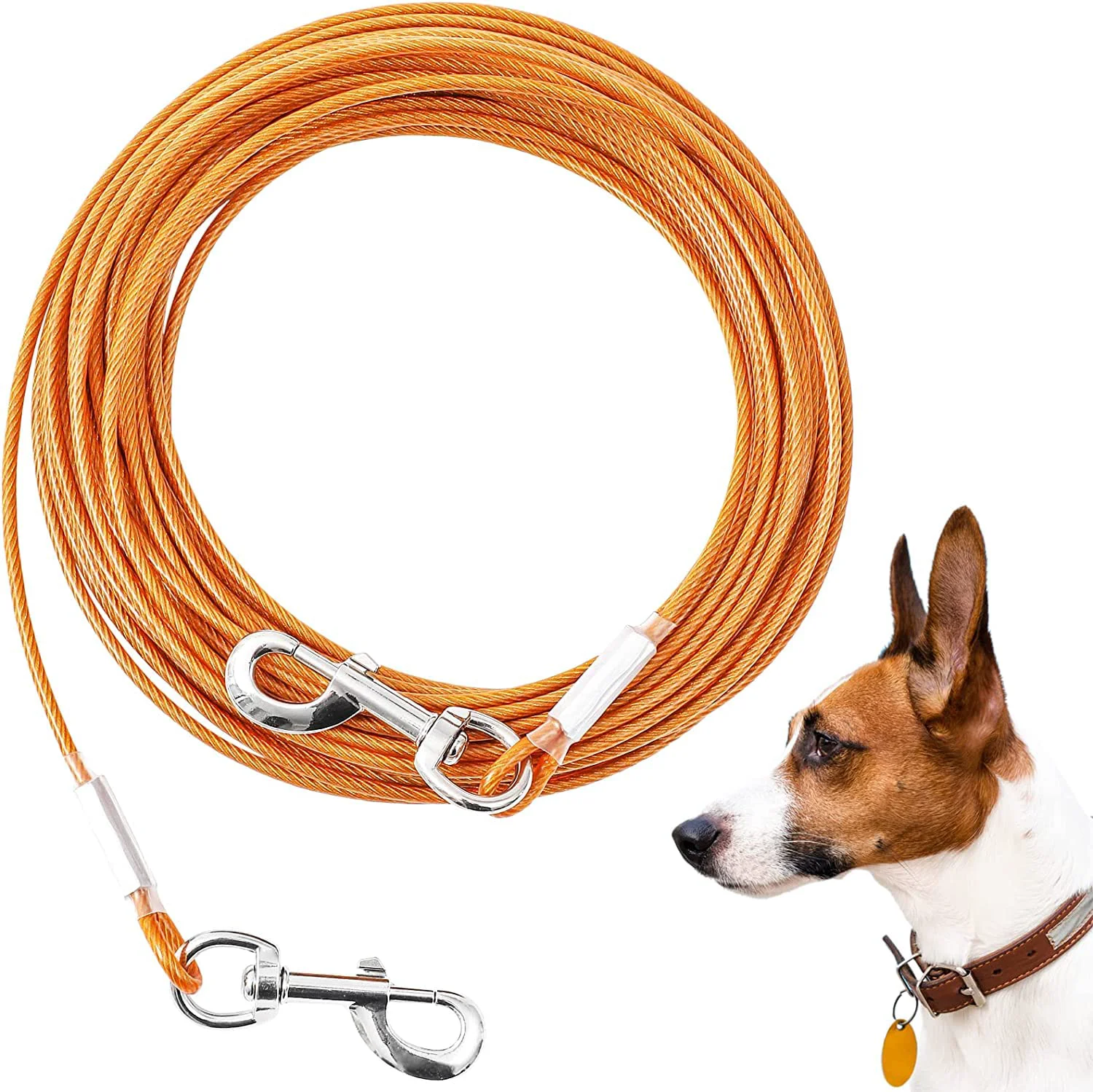 Premium Mi Metty Dog Tie Out Cable 50ft – Heavy-Duty Tie-Out for Large Dogs up to 125lbs Secure