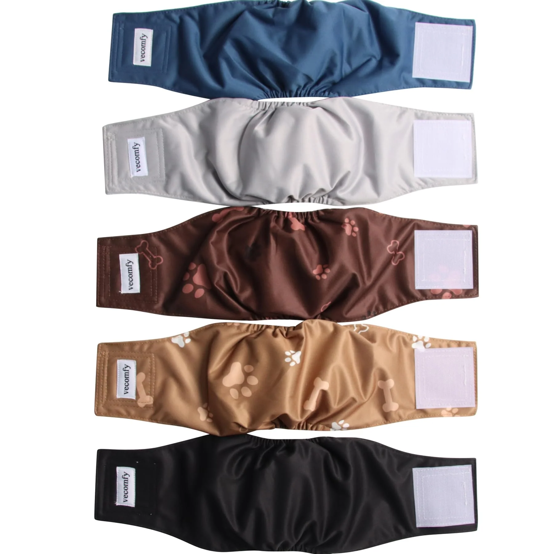 Modern Vecomfy Belly Bands for Male Dogs XS 5 Pack – Washable Leakproof Puppy Diapers Secure