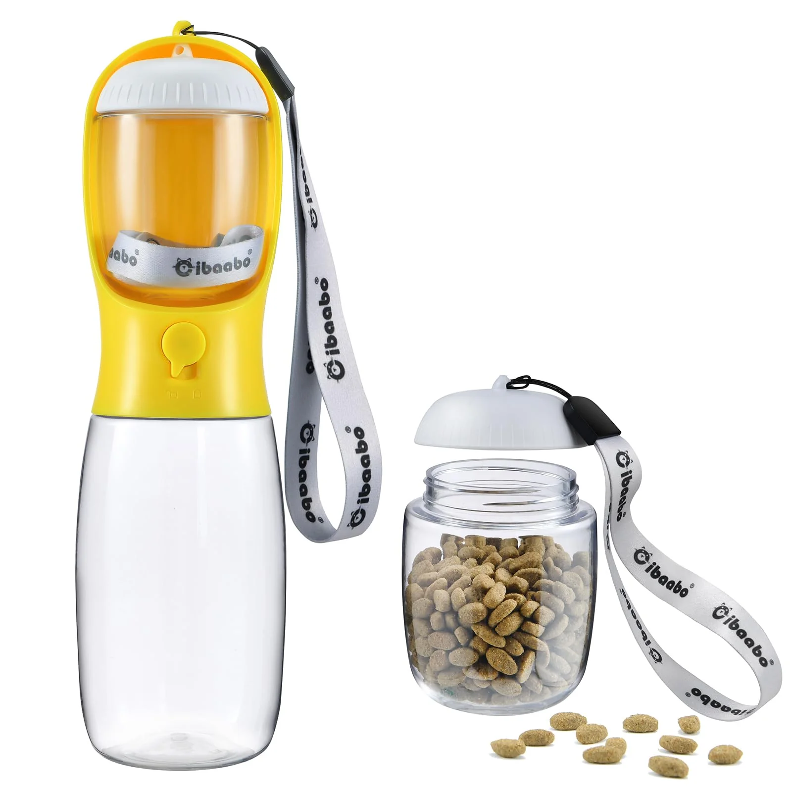 Refined Cibaabo Dog Water Bottle with Food Container Portable Pet Dispenser for Walks Travel Official