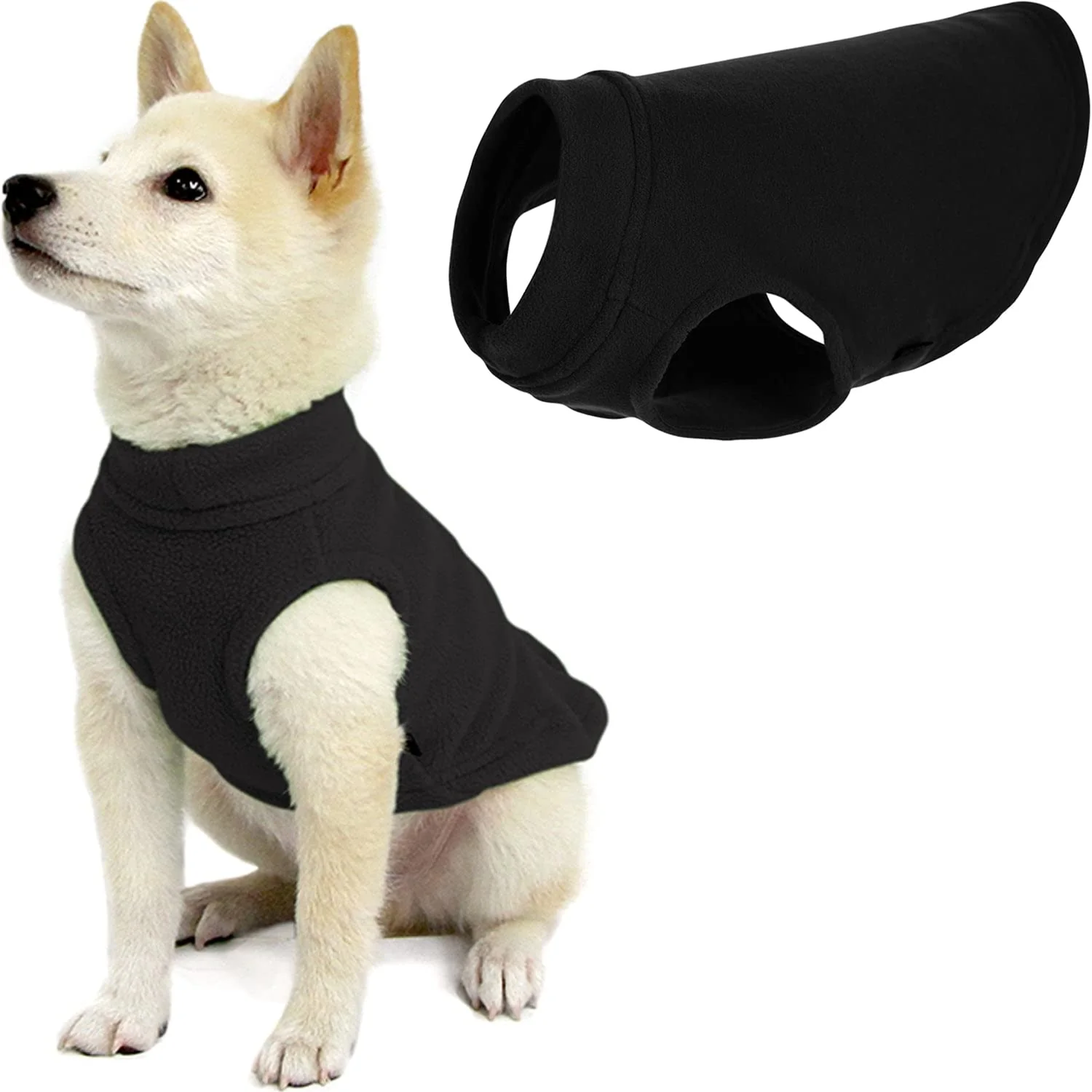 Easy-to-Use Gooby Stretch Fleece Vest for Dogs – Flexible Warm Pullover Fleece Jacket Black Small Fine Crafted