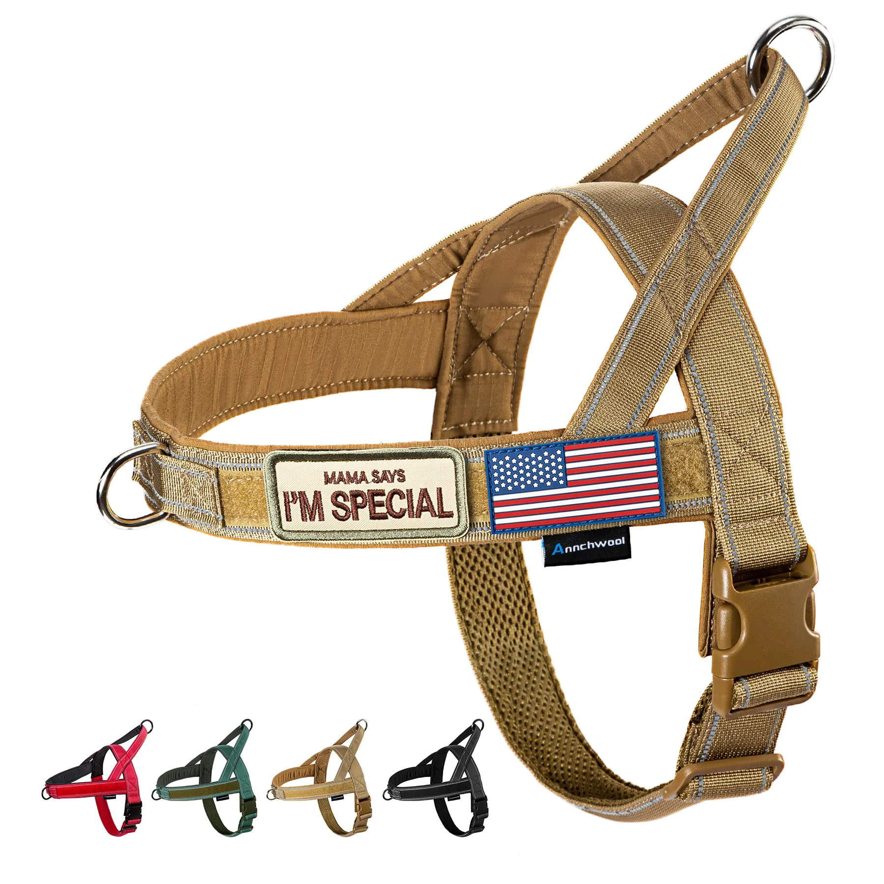 Smart Annchwool No-Pull Dog Harness with Soft Padded Handle Reflective Escape-Proof Quick-Fit Flexible