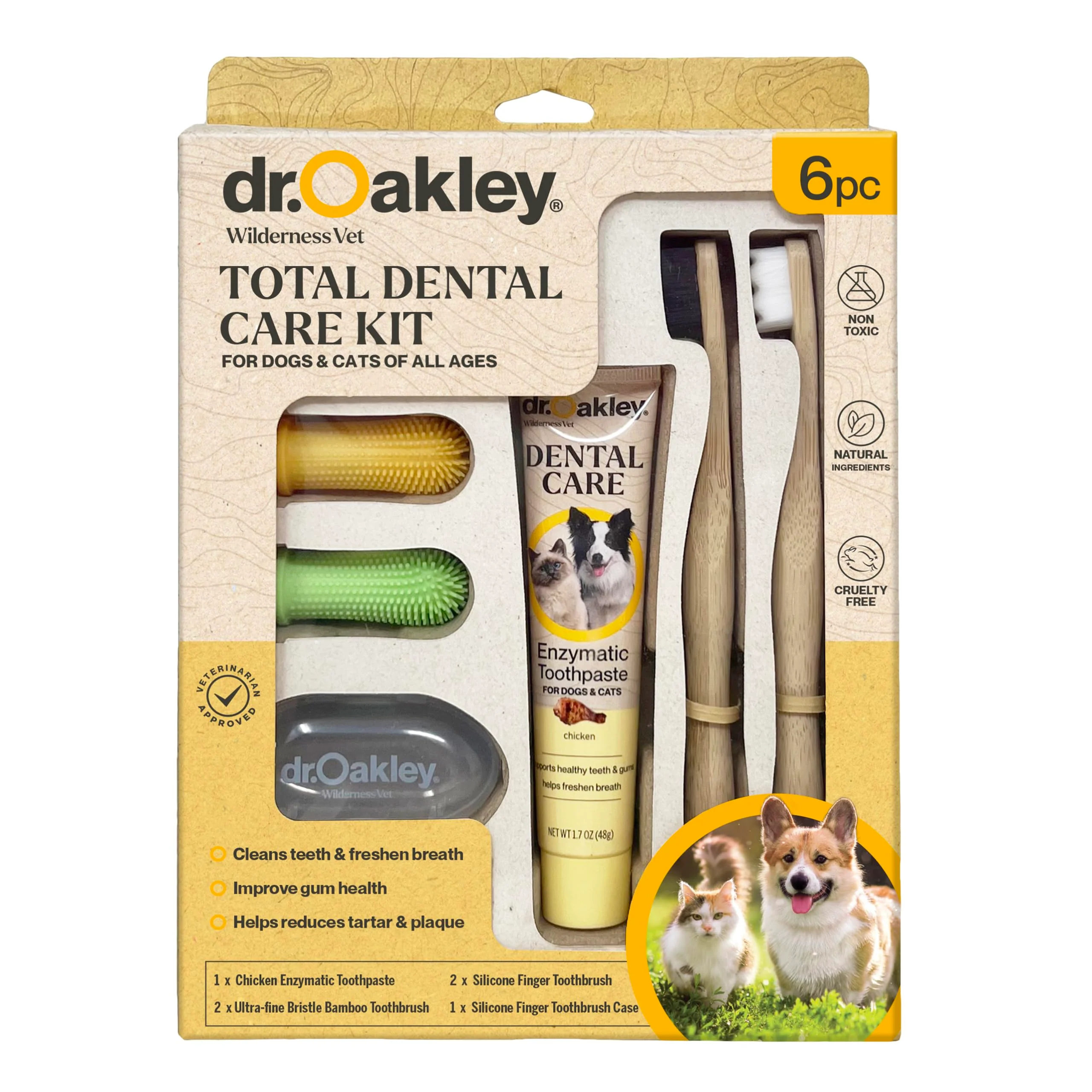 Proven Dr. Oakley Total Dental Care Kit for Dogs Cats – Chicken Flavor Contemporary