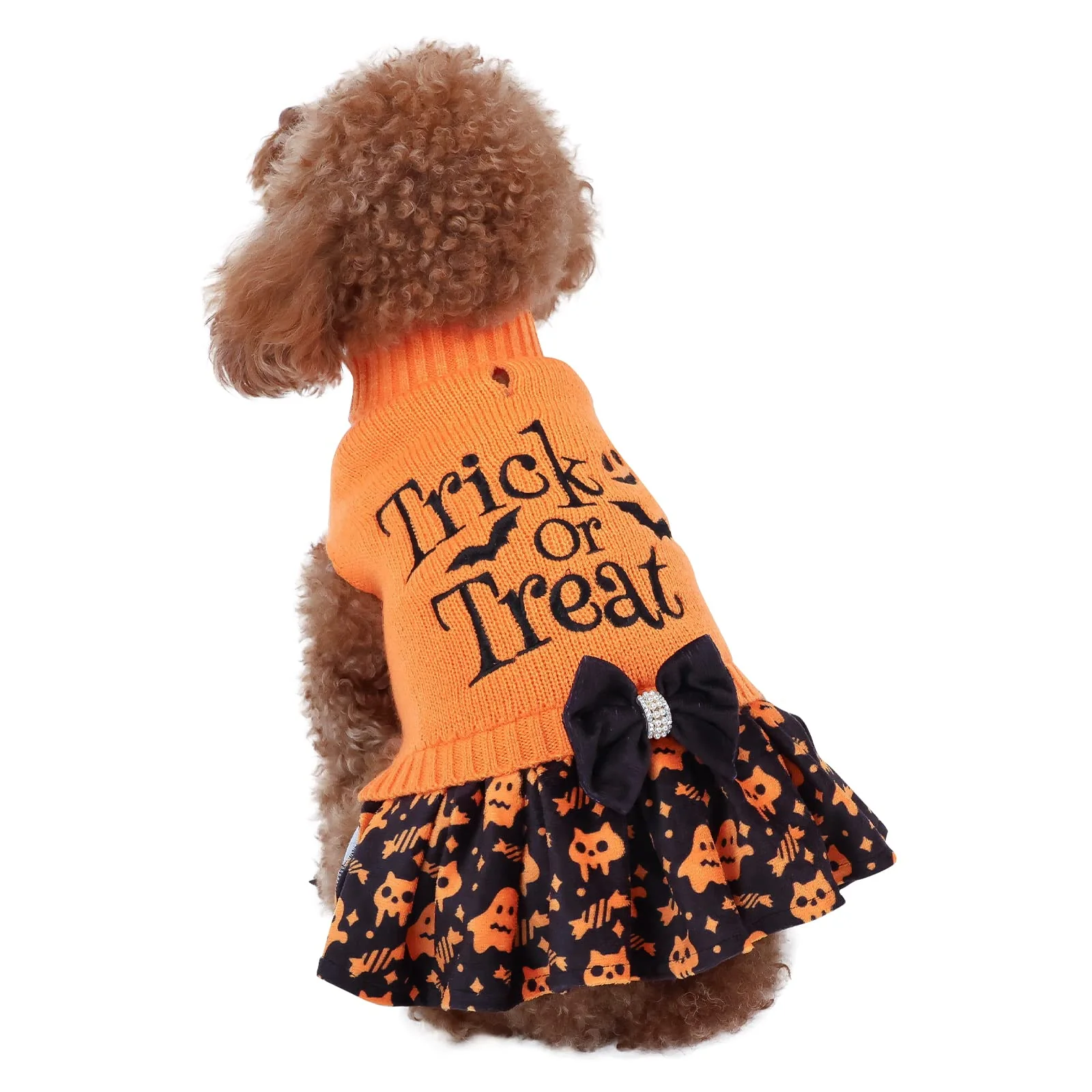 Carefully Designed CuteBone Halloween Dog Sweater Dress for Small Dogs Expertly Made