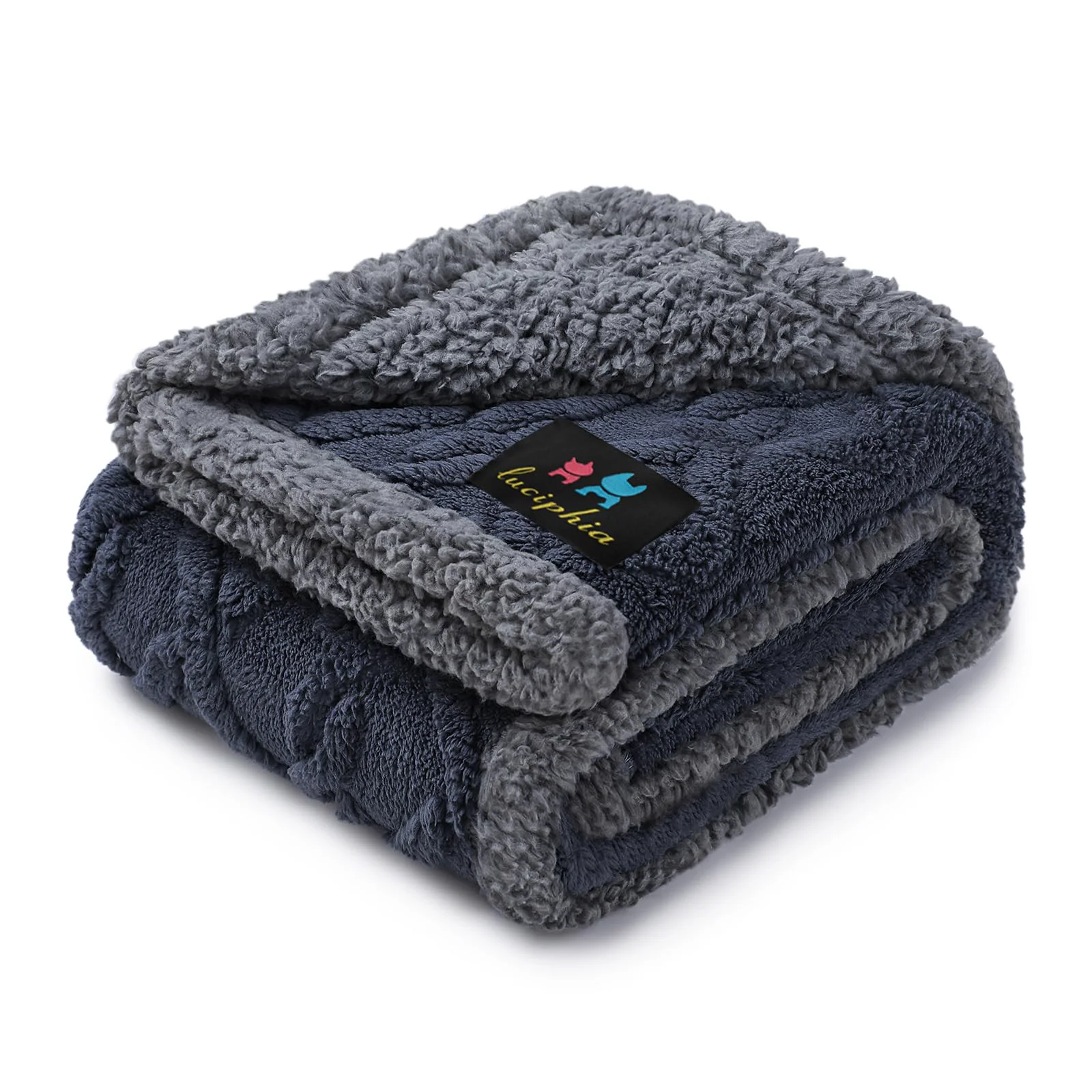 Soft Luciphia Waterproof Pet Blanket 40×28 Small – Reversible Sherpa Fleece Furniture Protector Dark Grey Original