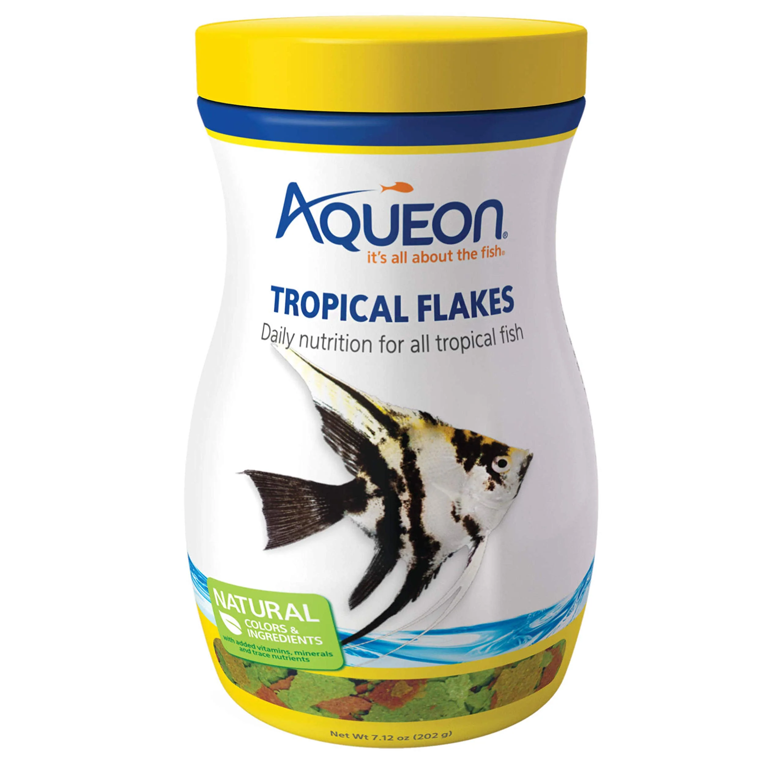 High-End Aqueon Tropical Fish Food Flakes – 7.12 oz Surface-Feeding Nutrition for Tropical Fish Smart
