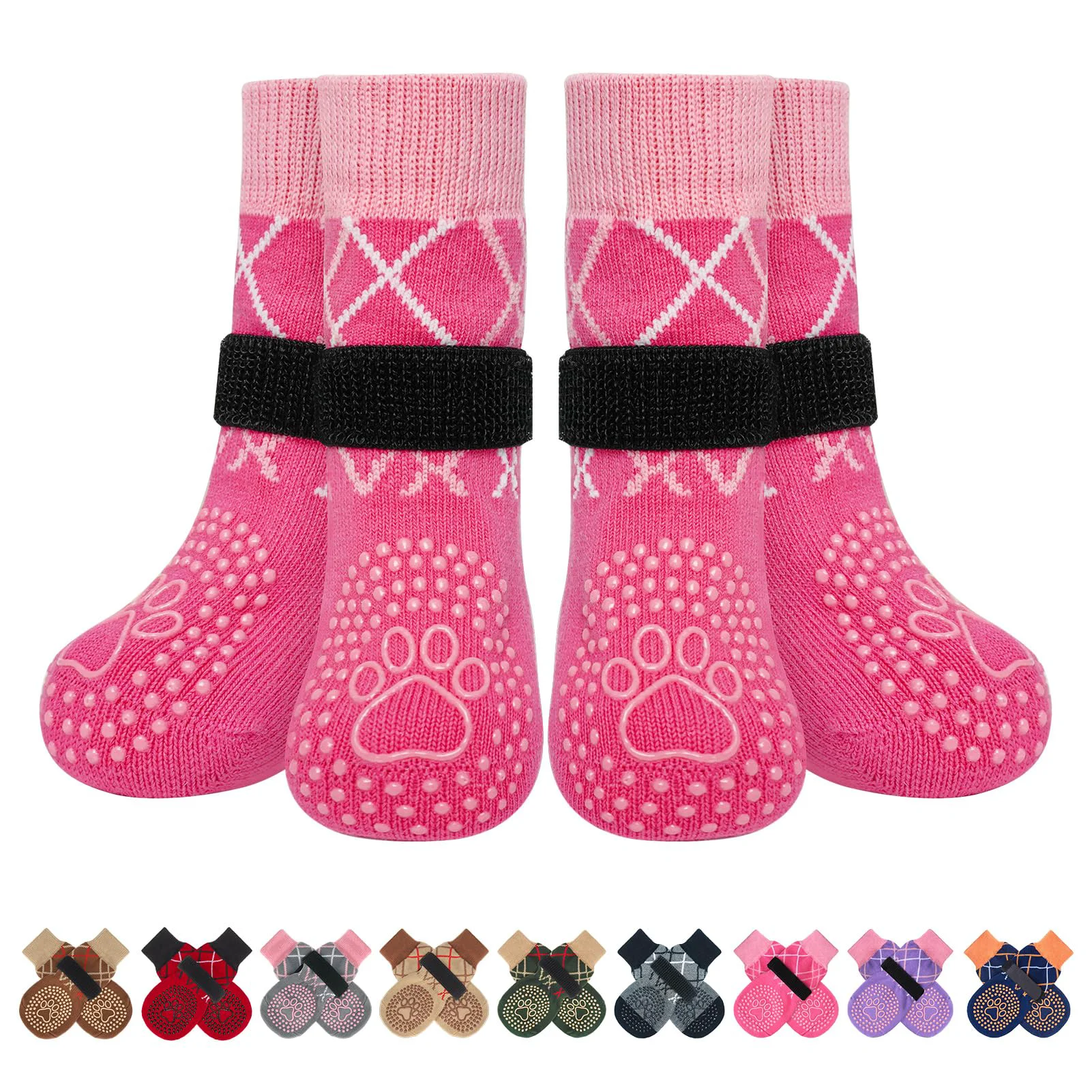 Versatile BEAUTYZOO 6PCS Dog Socks with Anti-Slip Grippers – Pink Small Medium Specialty