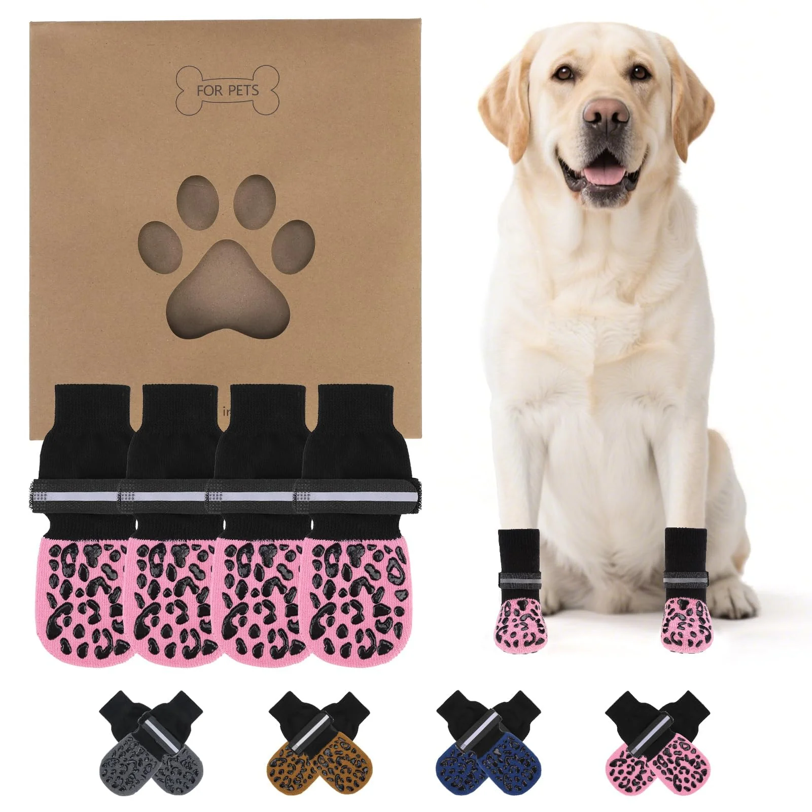Exceptional KOOLTAIL Anti Slip Dog Socks – Traction Paw Protection Licking Prevention for All Dog Sizes High-Quality