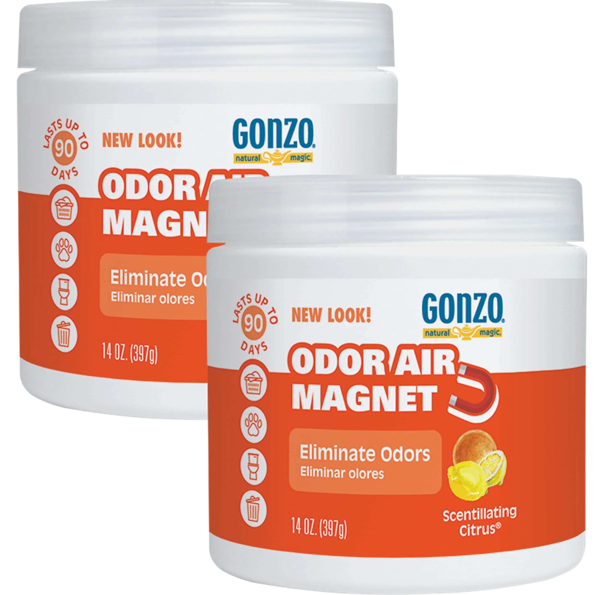 Lightweight Gonzo Odor Absorbing Gel – 2 Pack Odor Eliminator for Car Home Pet Spaces 14 oz Excellent