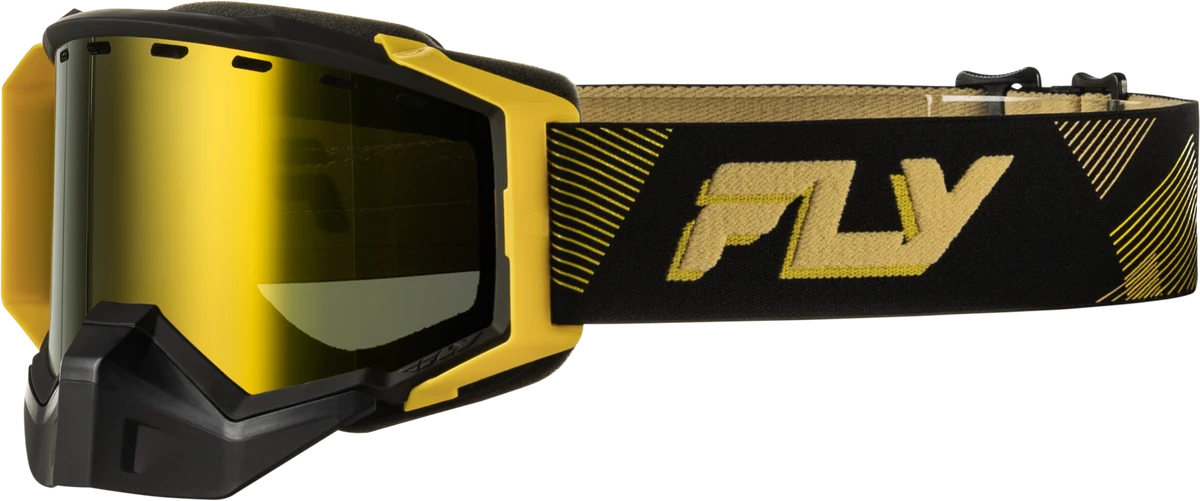 Flexible Zone Elite Sn Goggle Blk Gold W Gold Mir Plrzd Yellow Lens Certified