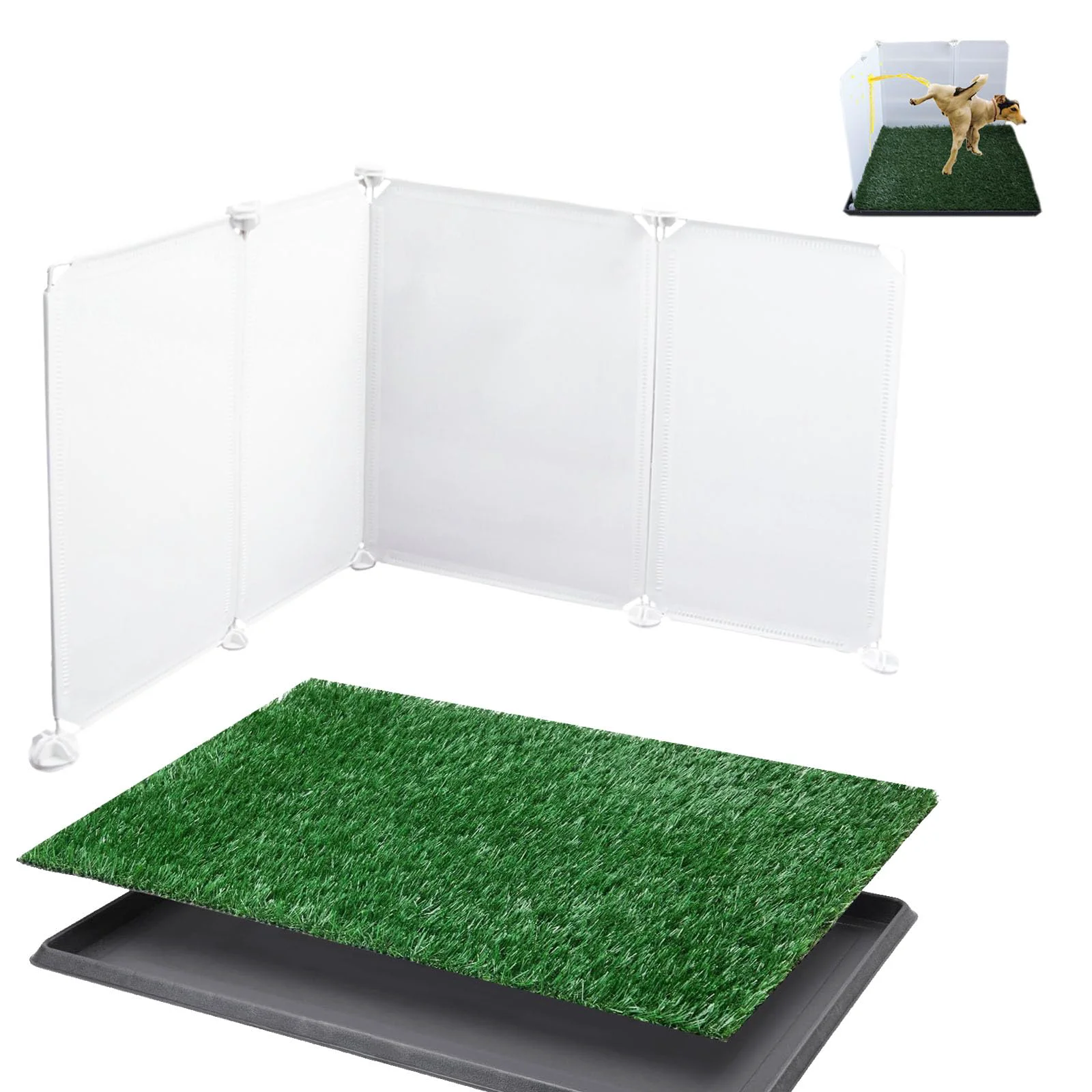 Detailed Bencacawinstyle Dog Grass Pad Splash Guard — Fits Most Trays Prevents Side Pee Easy to Clean Excellent