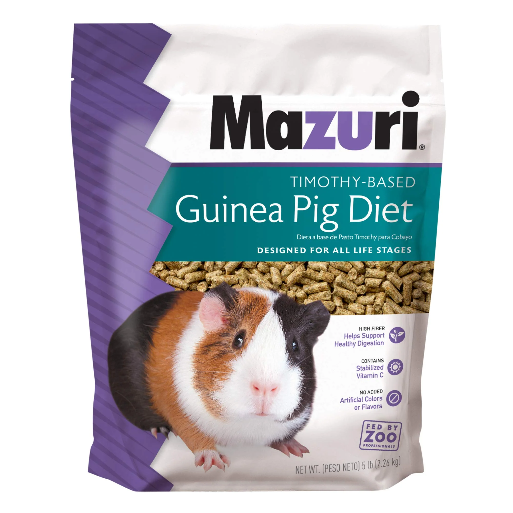 Lightweight Mazuri Timothy-Based Guinea Pig Food – 5 lb Bag Timothy Hay Pellets for Balanced Nutrition Specialty