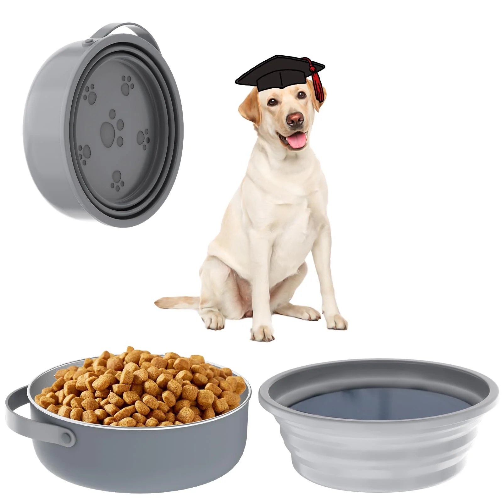 Responsible Xuyub 40 Oz Travel Dog Bowls with Lid — 2-in-1 Stainless Steel Food Bowl Collapsible Water Bowl BPA- Specialty