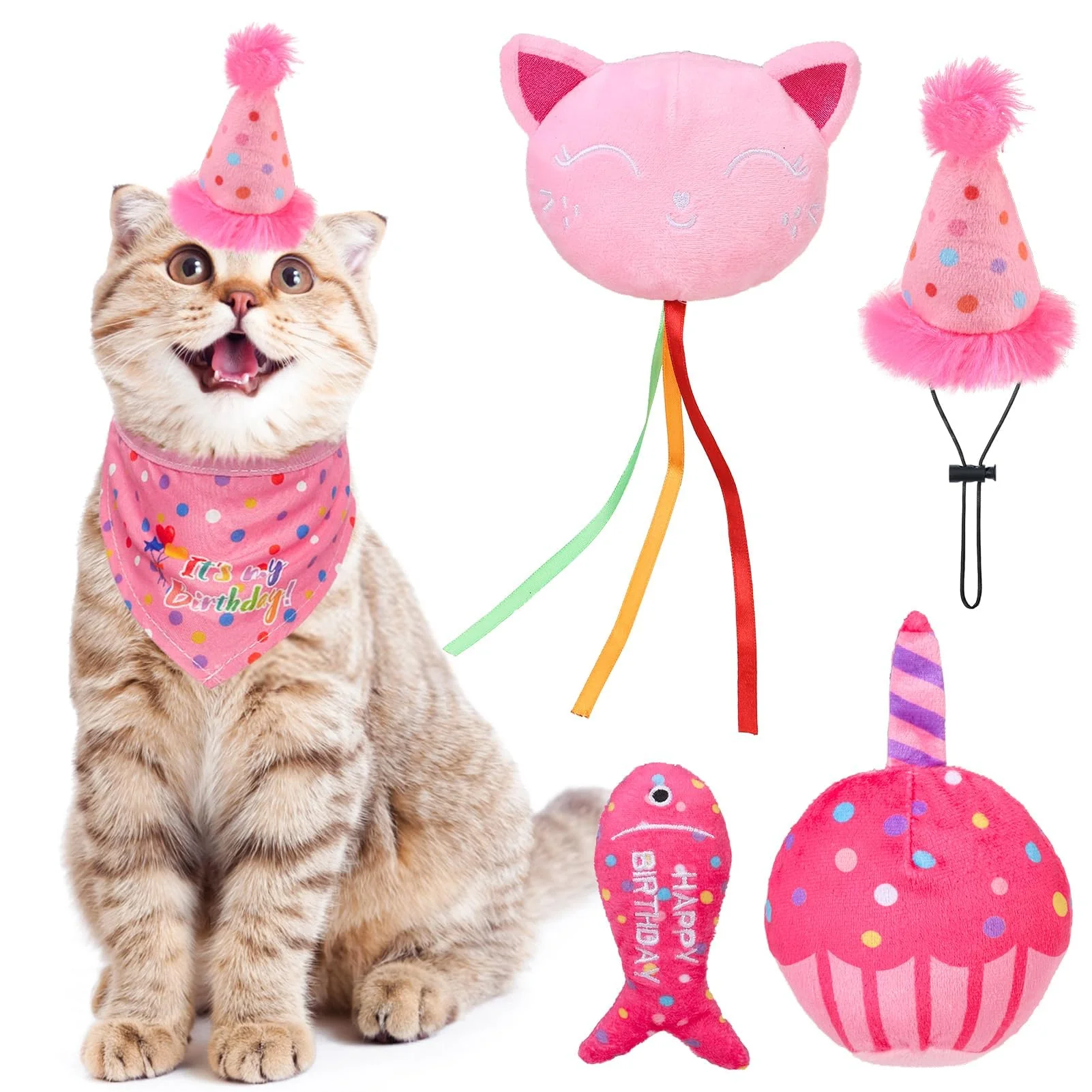 Sustainable BINGPET Catnip Toys for Indoor Cats Birthday Fiesta Plush Kitten Toys with Catnip Inside Prestigious