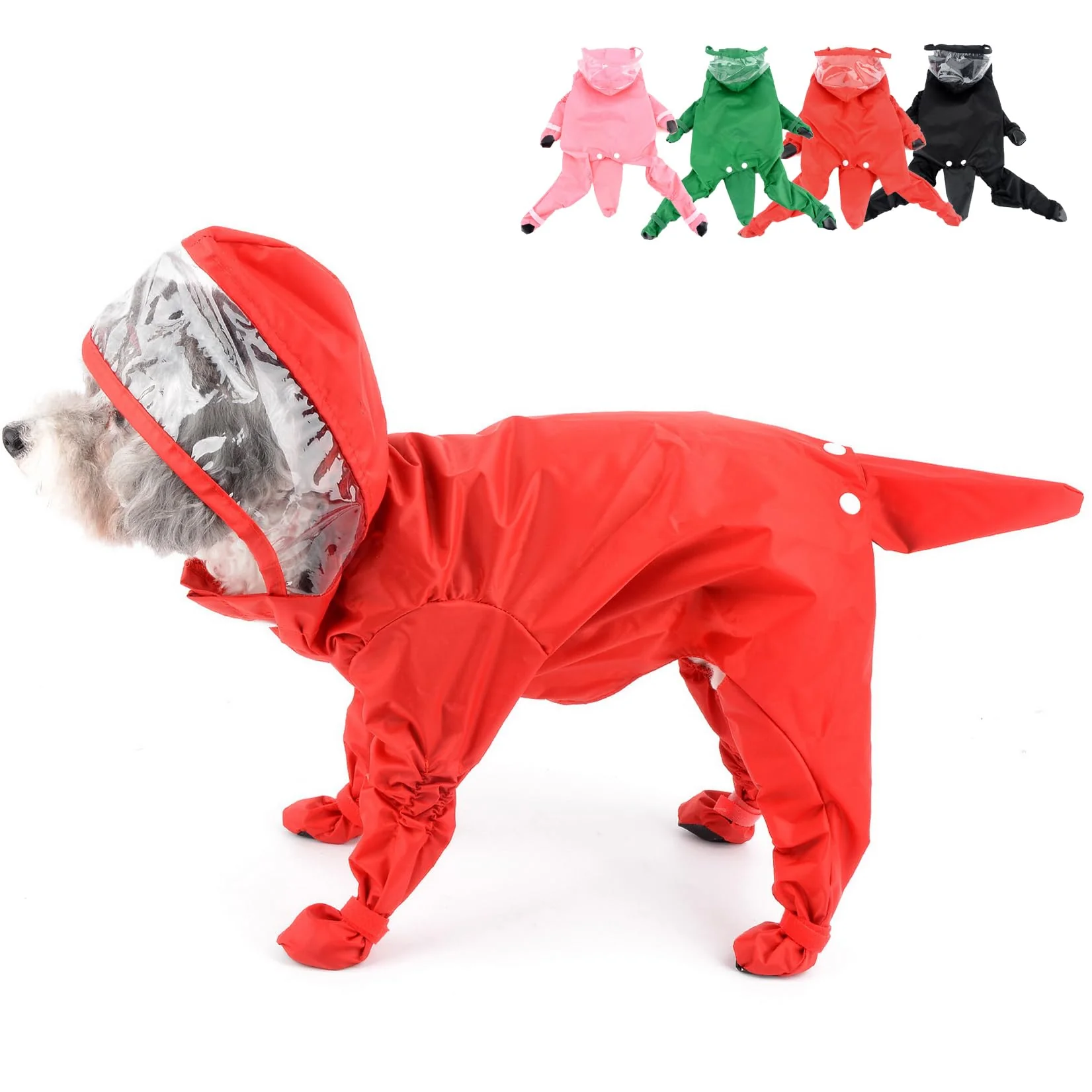 Excellent Zunea Waterproof Dog Raincoat with Hood for Small Dogs – Red Size M Luxury