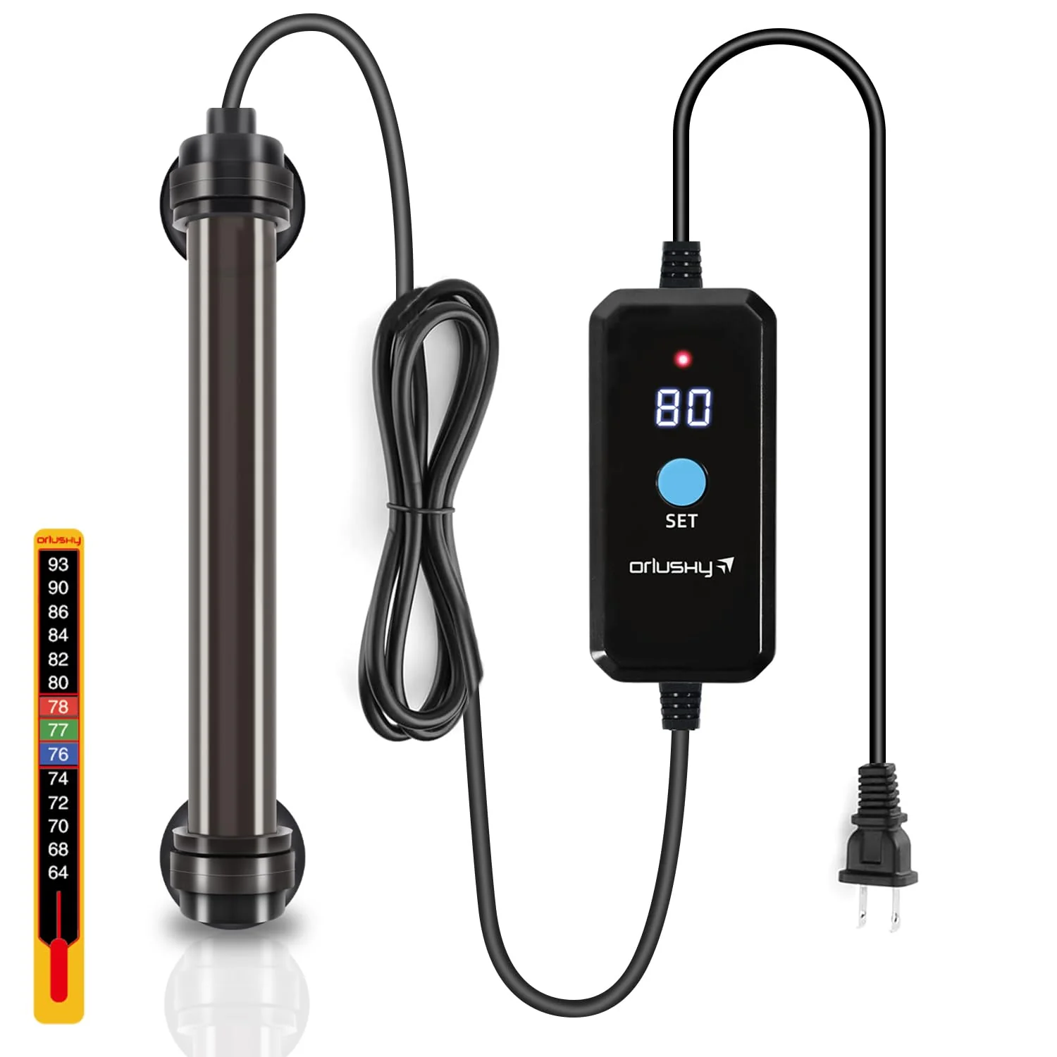 Traditional Orlushy 25W Submersible Mini Heater for 1-5 Gallon Tanks External Controller Verified