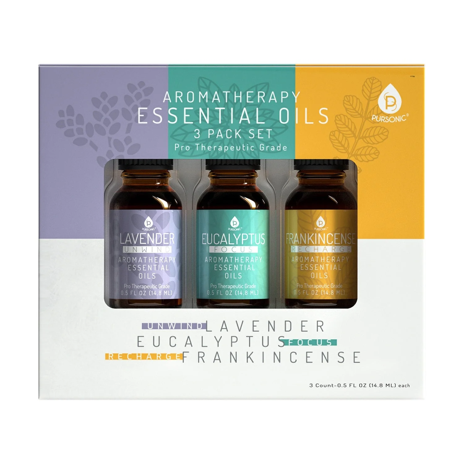 Elegant Paquete de 3 aceites esenciales de aromaterapia lavanda eucalipto incienso Flexible