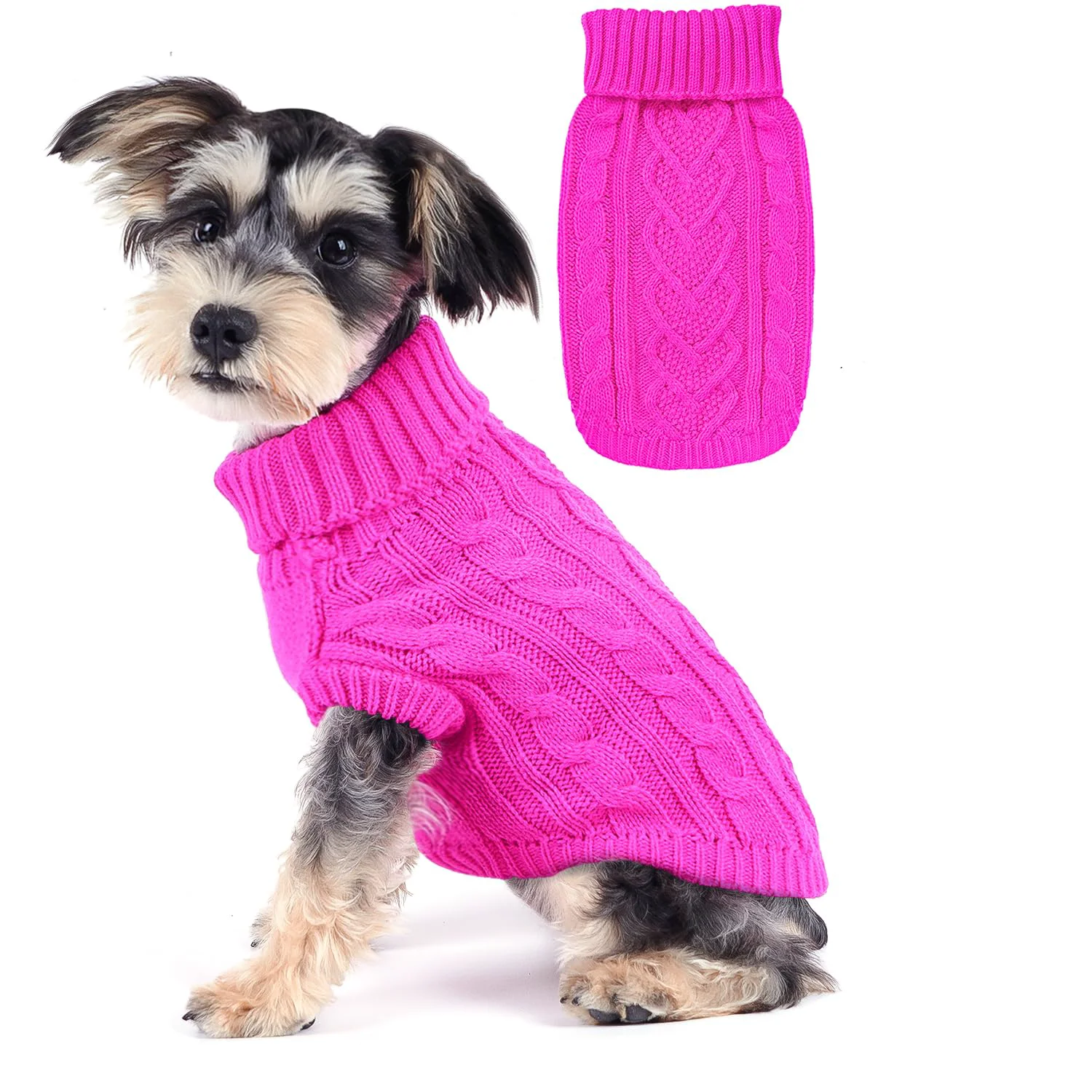 Superior Puppishy Small Dog Sweater – Soft Warm Knitted Winter Outfit for Tiny Dogs Cats Rose M High-Performance