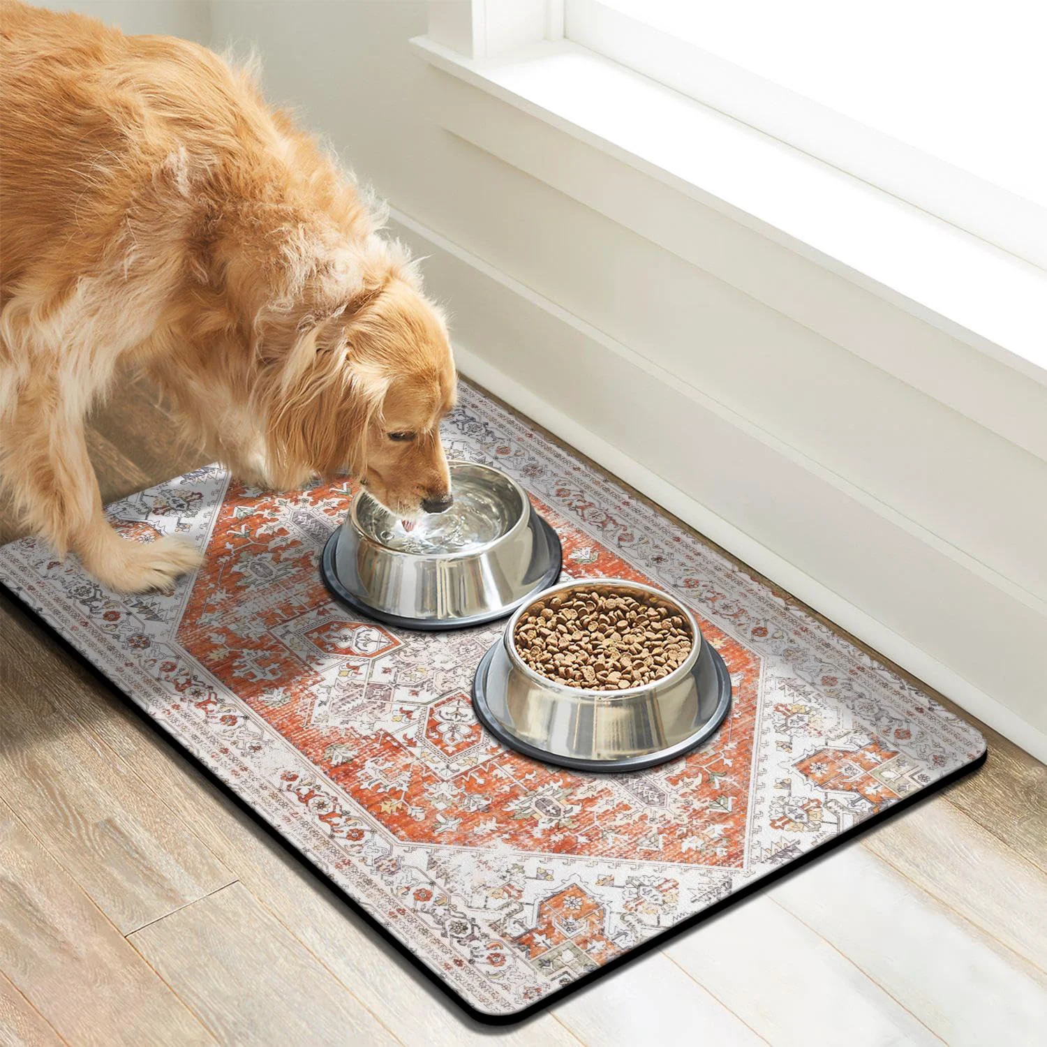 World-Class Cuslnox Dog Food Mats – Absorbent Non-Slip Food Water Mat Smart