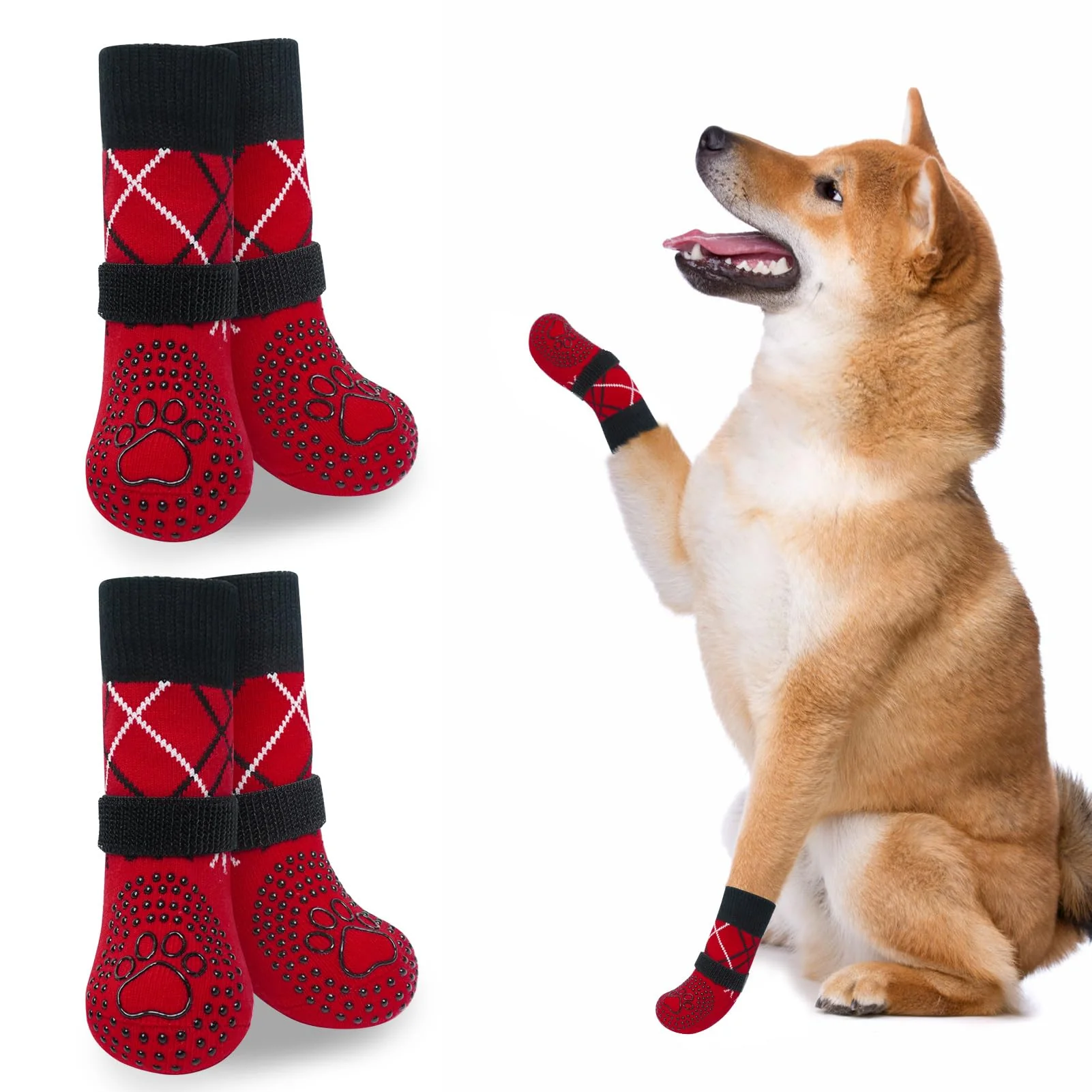 Modern BEAUTYZOO Non Slip Dog Socks — Gripper Paw Protectors for Hardwood Floors Recyclable
