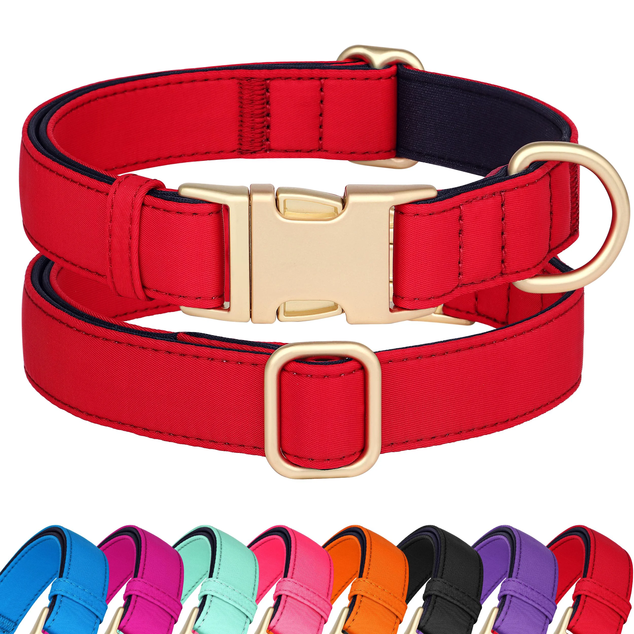 Artisan Didog Soft Padded Collar for Small Dogs – Colorful Durable Nylon with Quick-Release Buckle Size S Red Verified