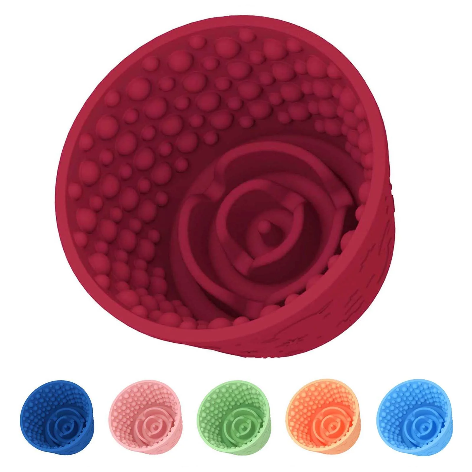 Pure ZOURYNUA Dog Slow Feeder Lick Bowl – Non-Slip BPA- Silicone 1.6 Cup Claret Innovative