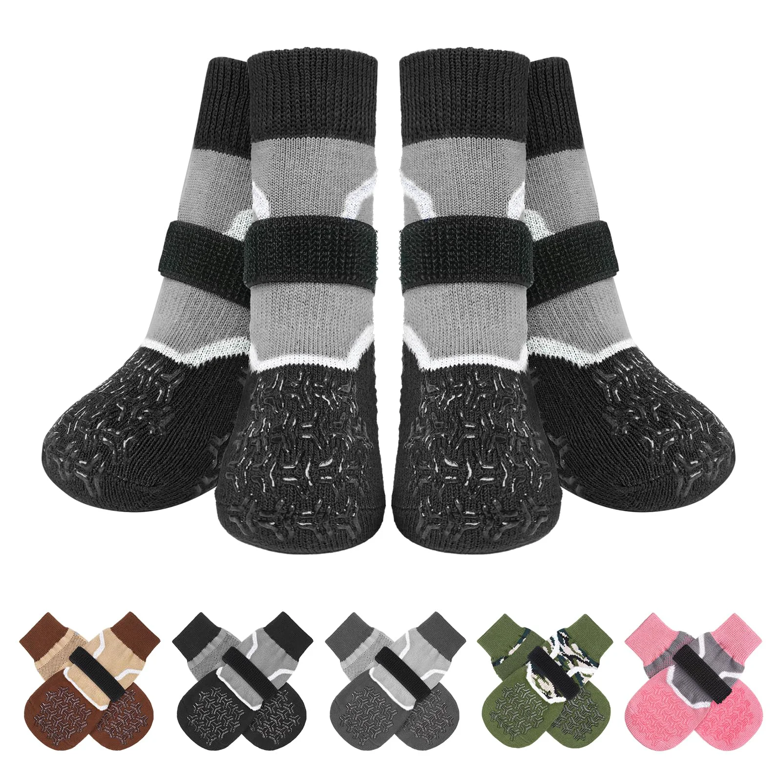 High-Grade BEAUTYZOO Dog Socks – Anti-Slip Paw Booties for Traction on Hardwood Floors Fashionable