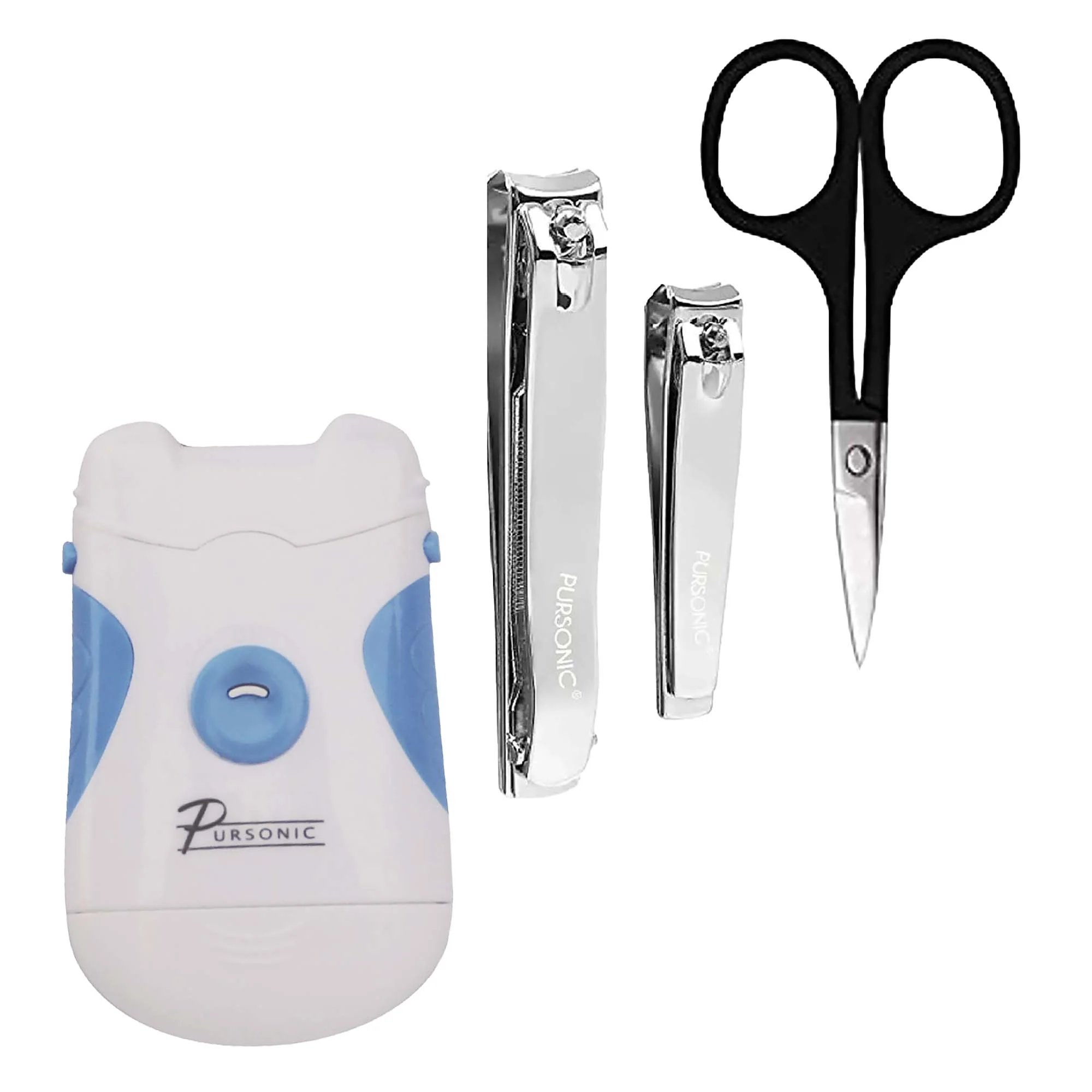 Exceptional Kit esencial para el cuidado de las uñas cortaúñas premium tijeras de acero inoxidable y lima y cortaúñas eléctrico portátil. High-Quality