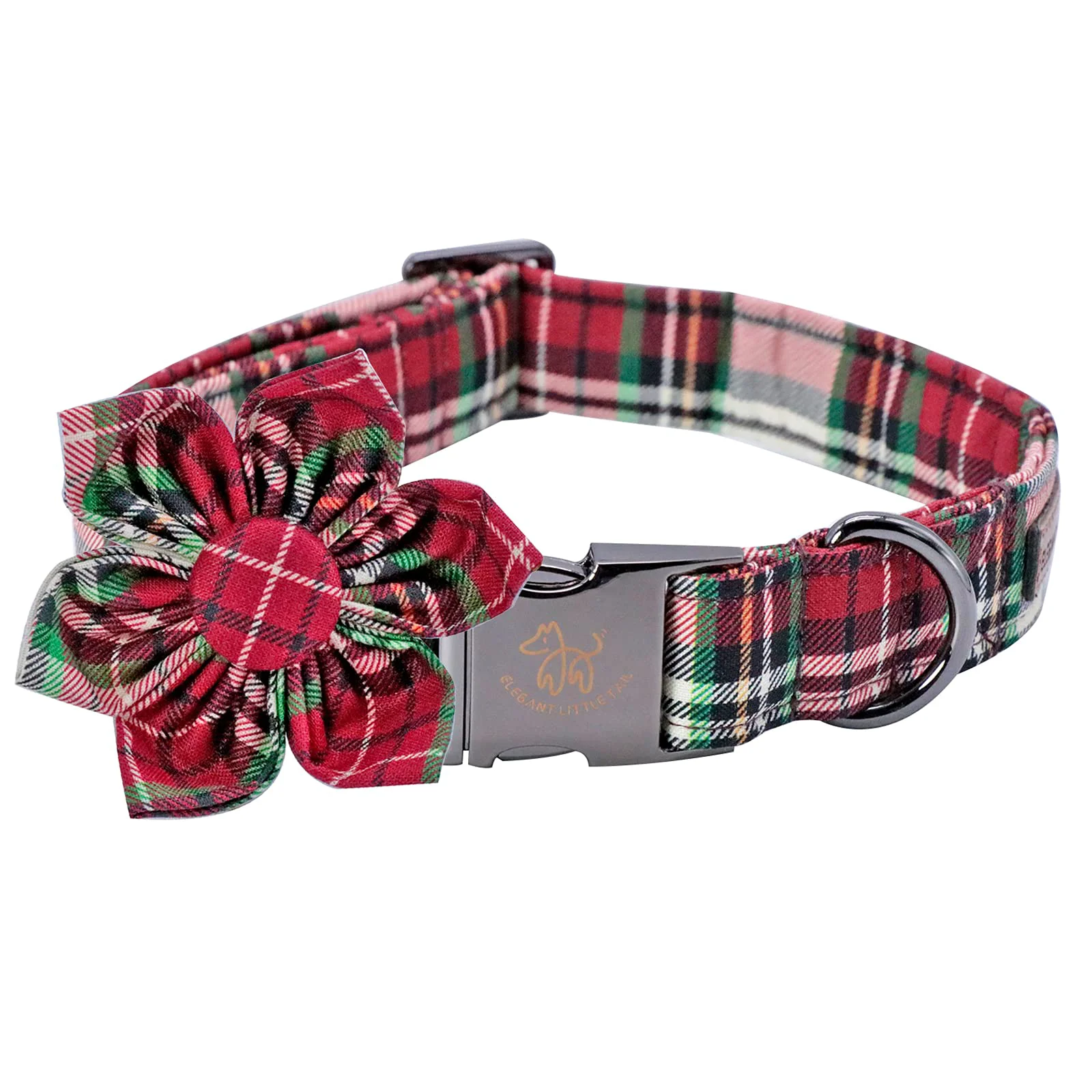 Expertly Made Elegant little tail Flower Christmas Dog Collar Adjustable Cotton Pet Collar for Medium Dogs World-Class