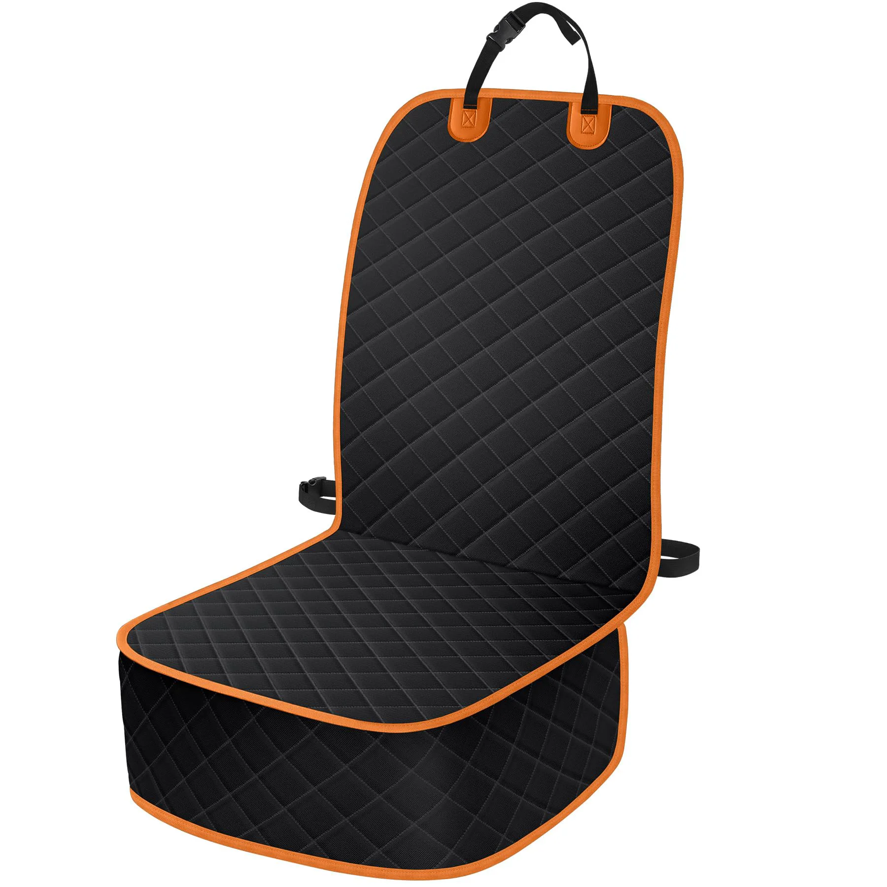 Effective ELONGRIVER Dog Car Seat Covers Waterproof Front Seat Protector for Cars Trucks SU Large Size Black with Orange Stylish