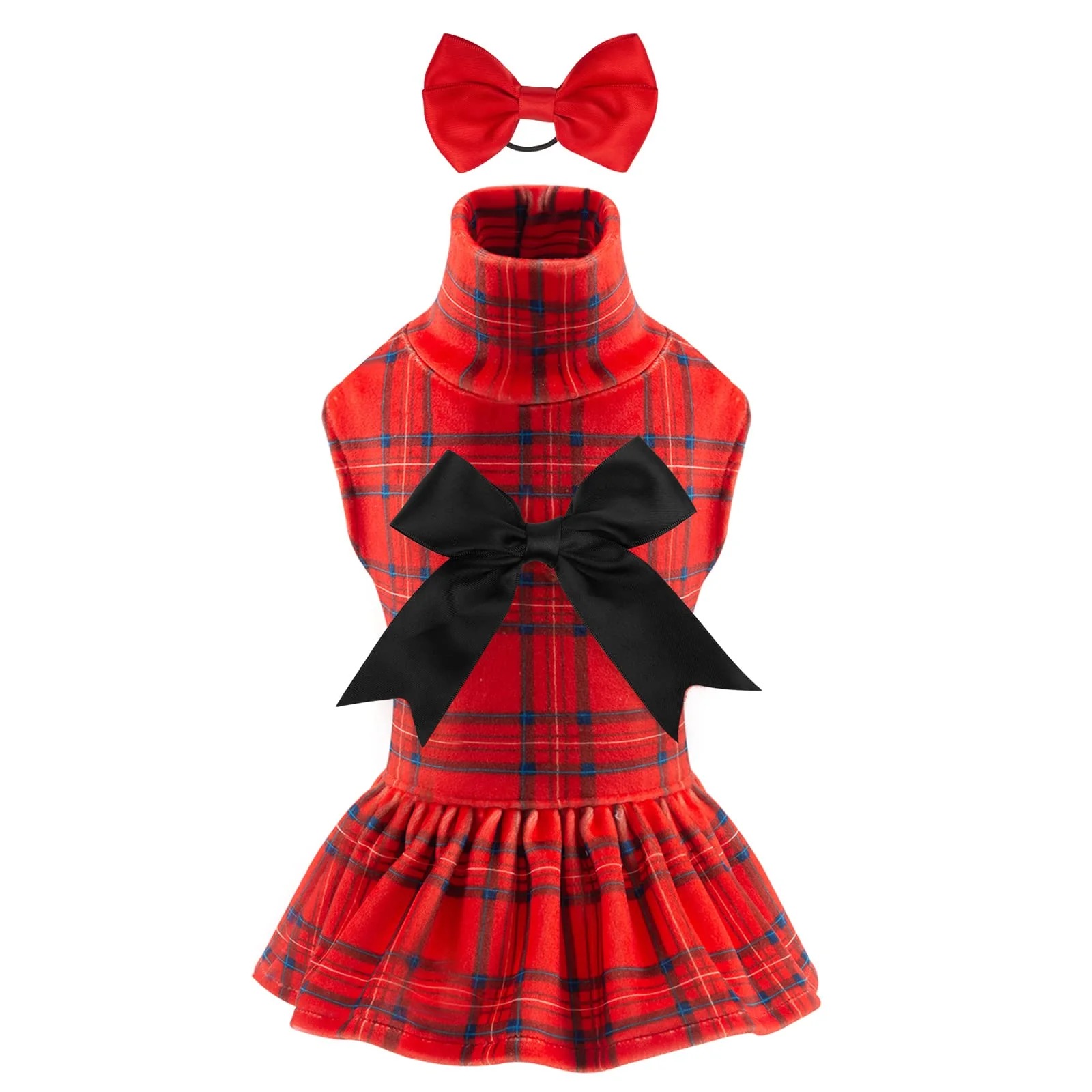 Elegant CuteBone Velvet Turtleneck Dog Dress for Small Dogs – Christmas Outfit CVD05L Official