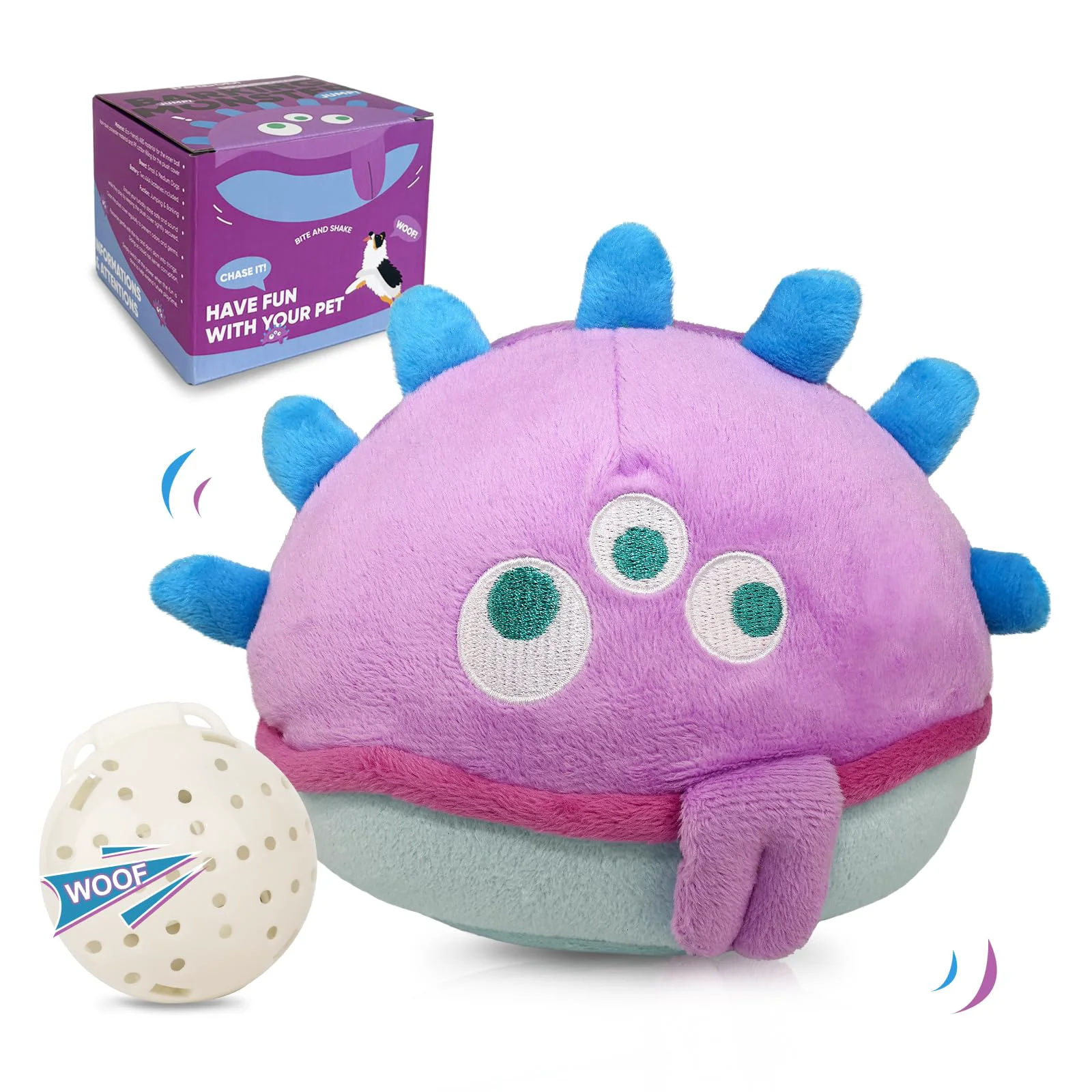 Eco-Friendly Petbobi Interactive Dog Toy – Moving Plush Squeaky Ball for Small Medium Breeds Traditional
