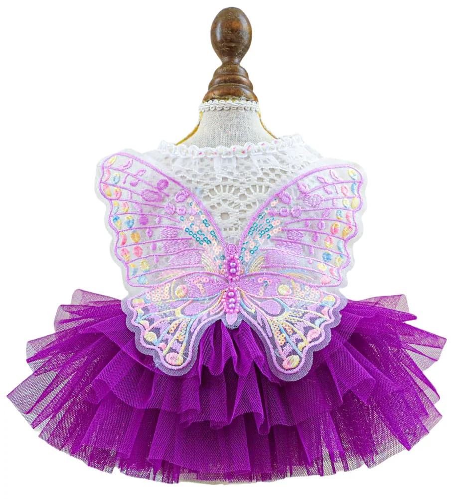 Professional MaruPet Fashion Sweet Puppy Dress B-Purple – Blingbling Lace Tutu XS-S Official