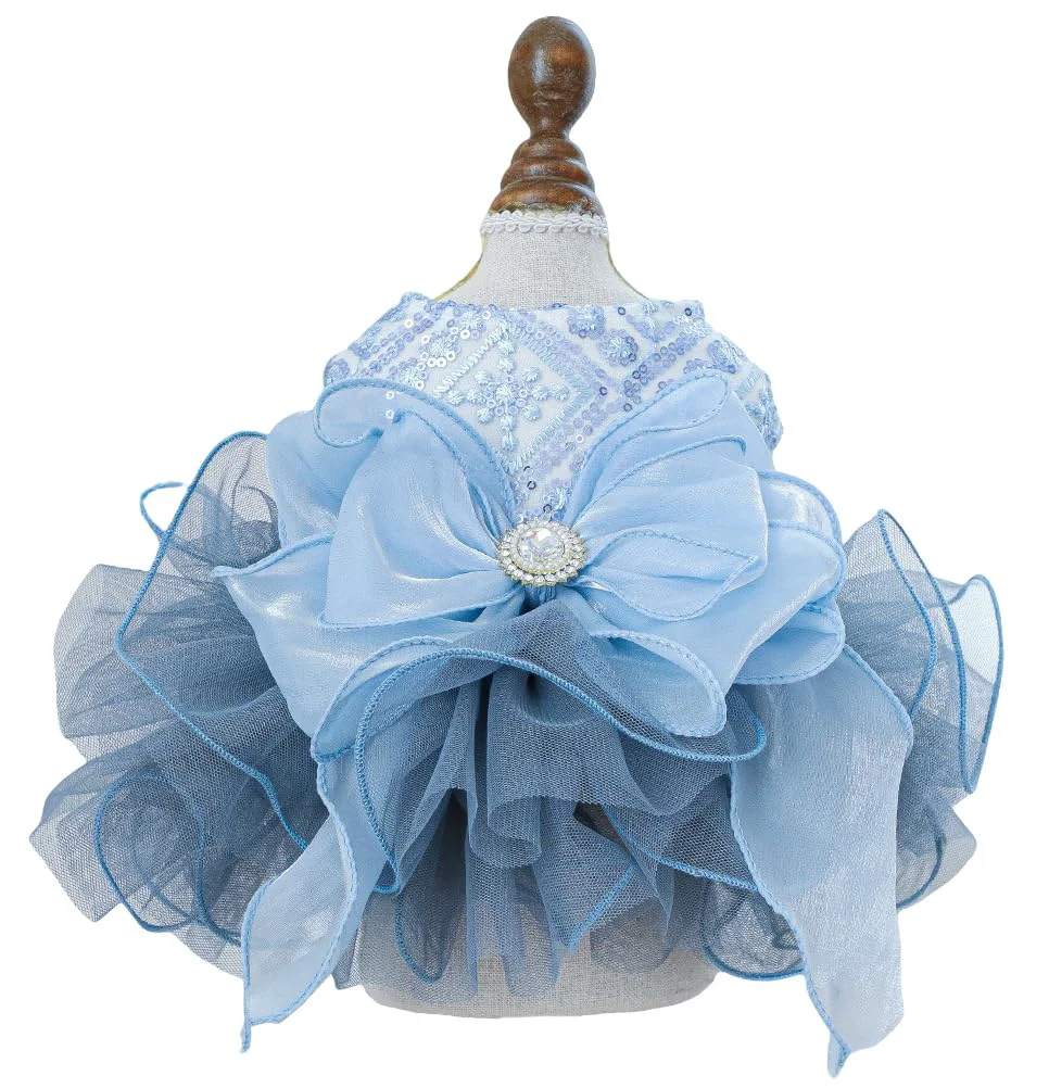 Eco-Friendly MaruPet Fashion Sweet Puppy Blingbling Princess Dress – Navy Lace Cake Camisole Tutu Size M World-Class