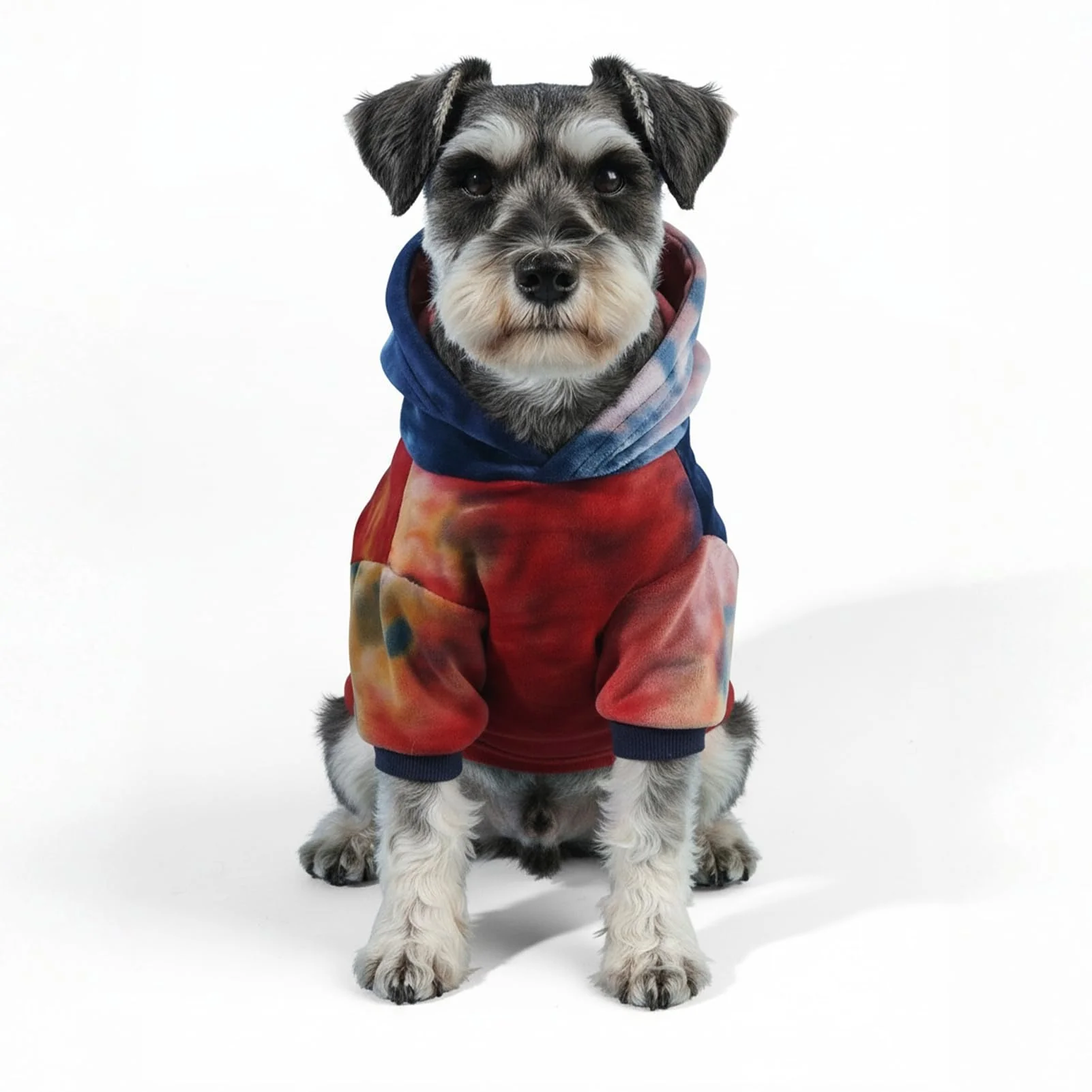 Recyclable Mklhgty Tie Dye Dog Hoodie – Cozy Winter Coat for Small Pets High-Performance